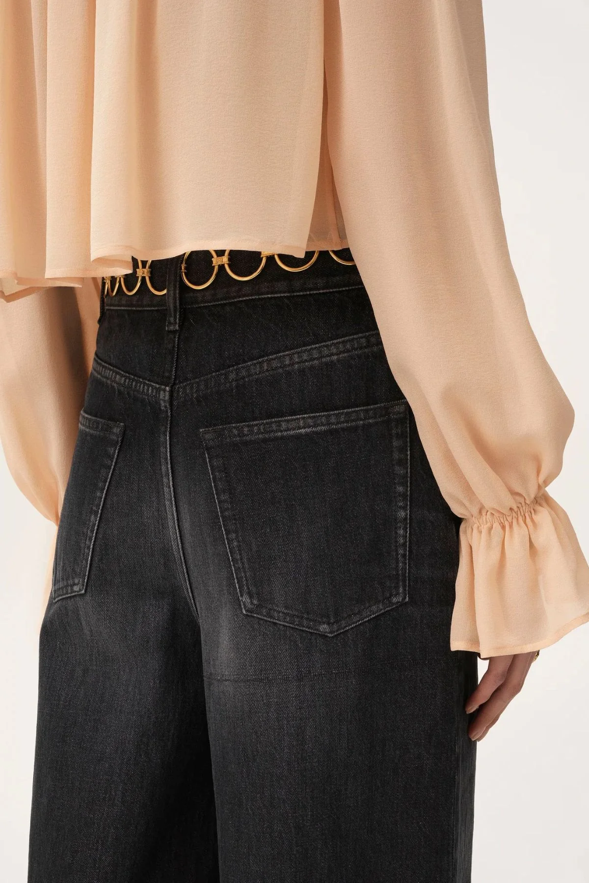 Chloé High Rise Wide Leg Jeans - Onyx Black - Image 6