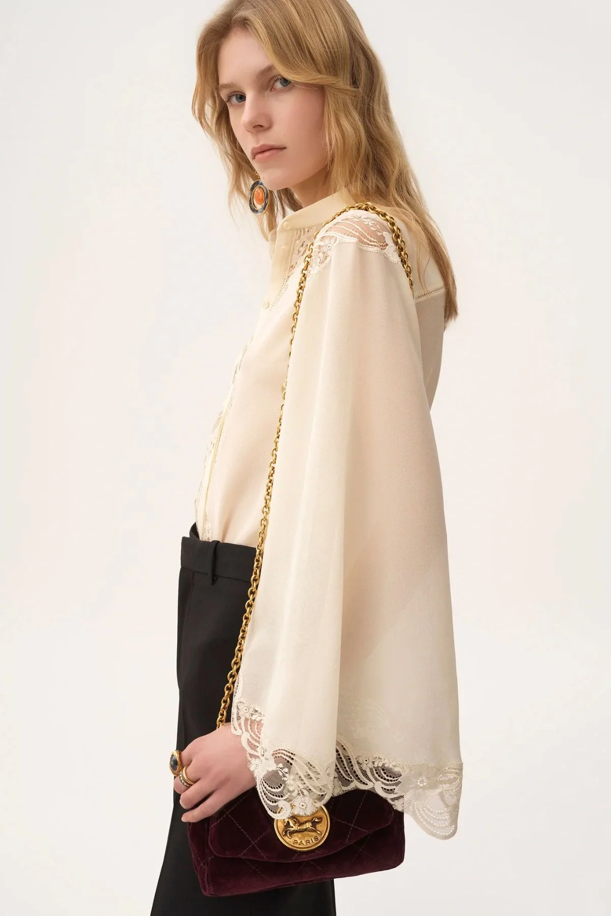 Chloé Mousseline Lace Blouse - Pristine White - Image 3