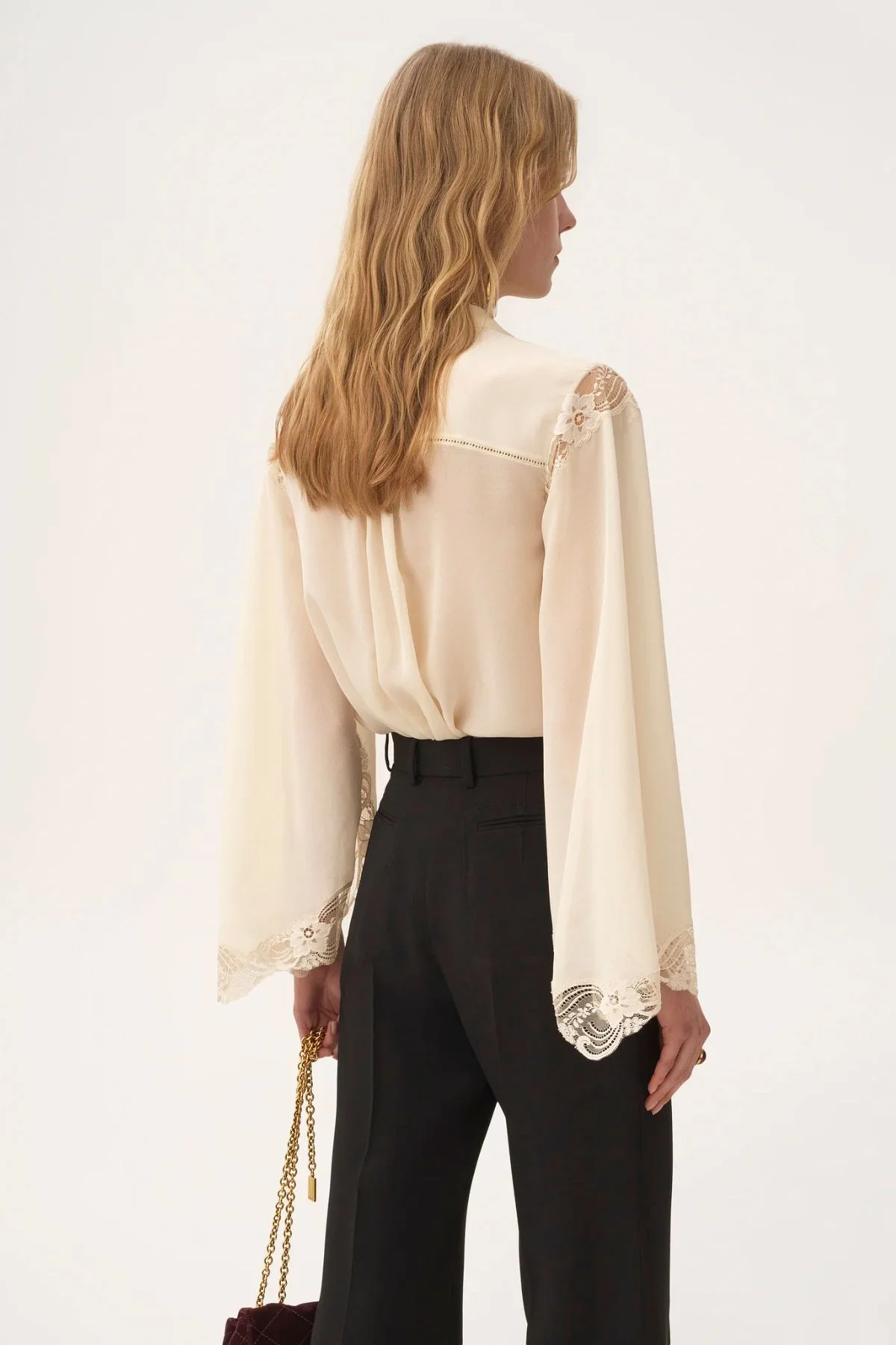 Chloé Mousseline Lace Blouse - Pristine White - Image 4