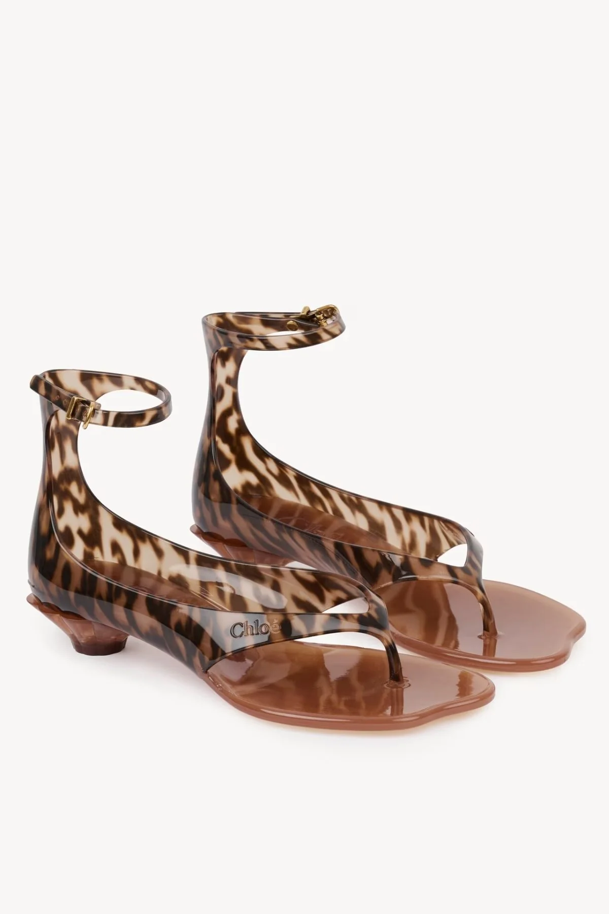 Chloé Jelly Leopard Sandal - Black Brown - Image 6