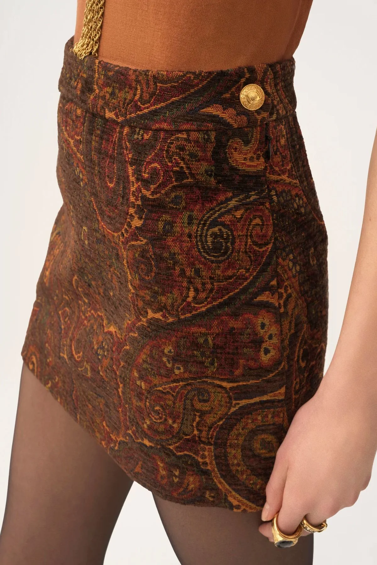 Chloé Jacquard Mini Skirt - Multi Red - Image 4