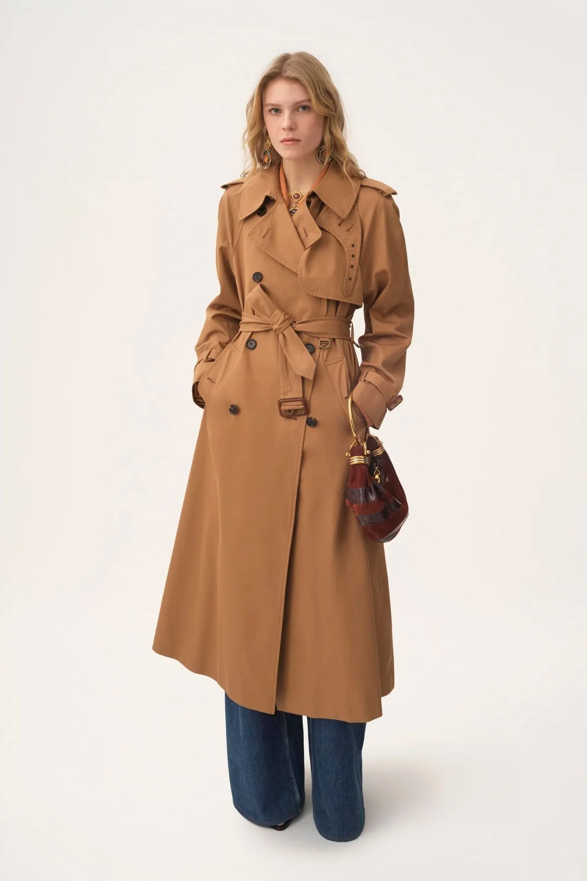 Chloé Cotton Gabardine Trench Coat - Golden Brown - Image 2