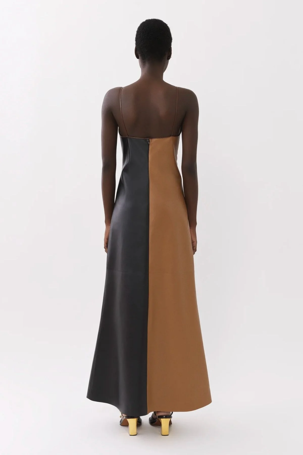 Chloé Patchwork Leather Dress - Multi Brown - Image 3