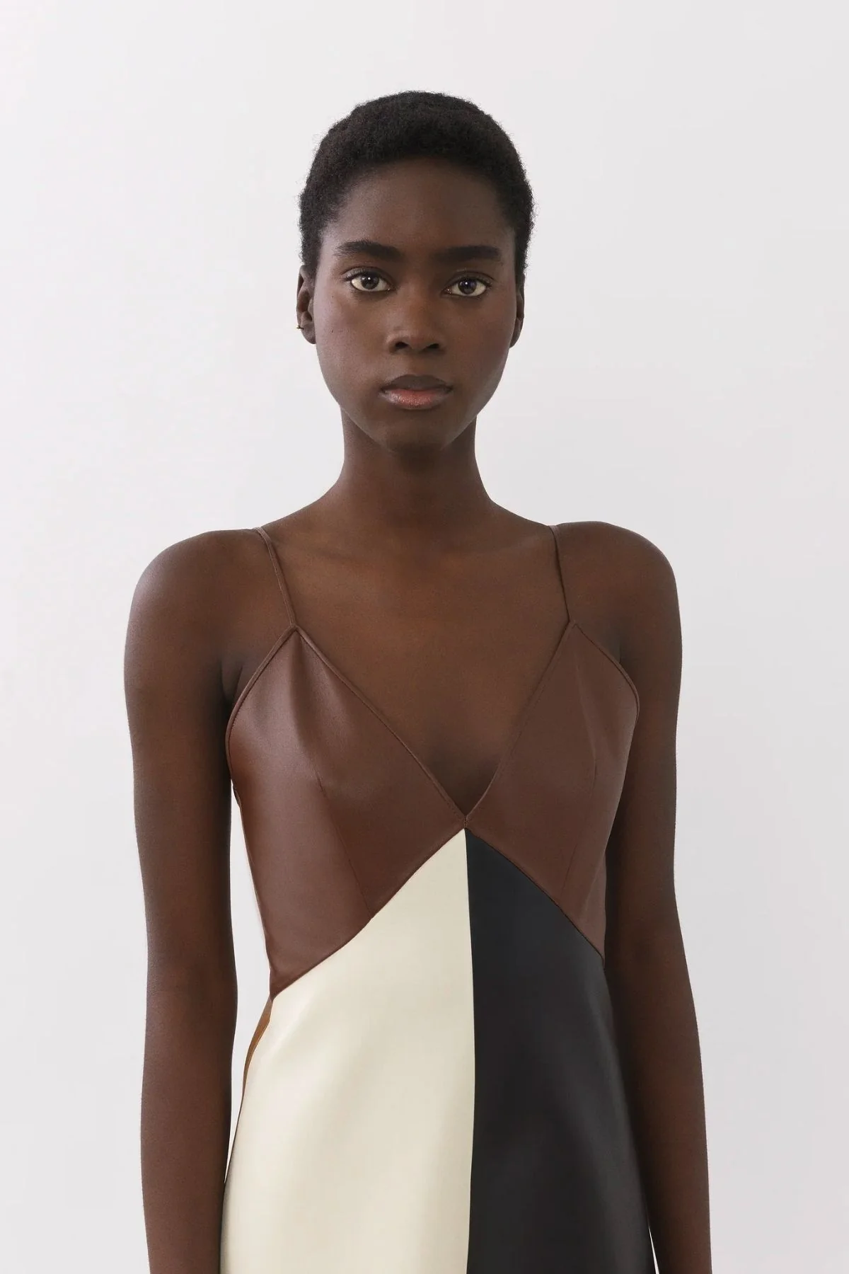 Chloé Patchwork Leather Dress - Multi Brown - Image 4