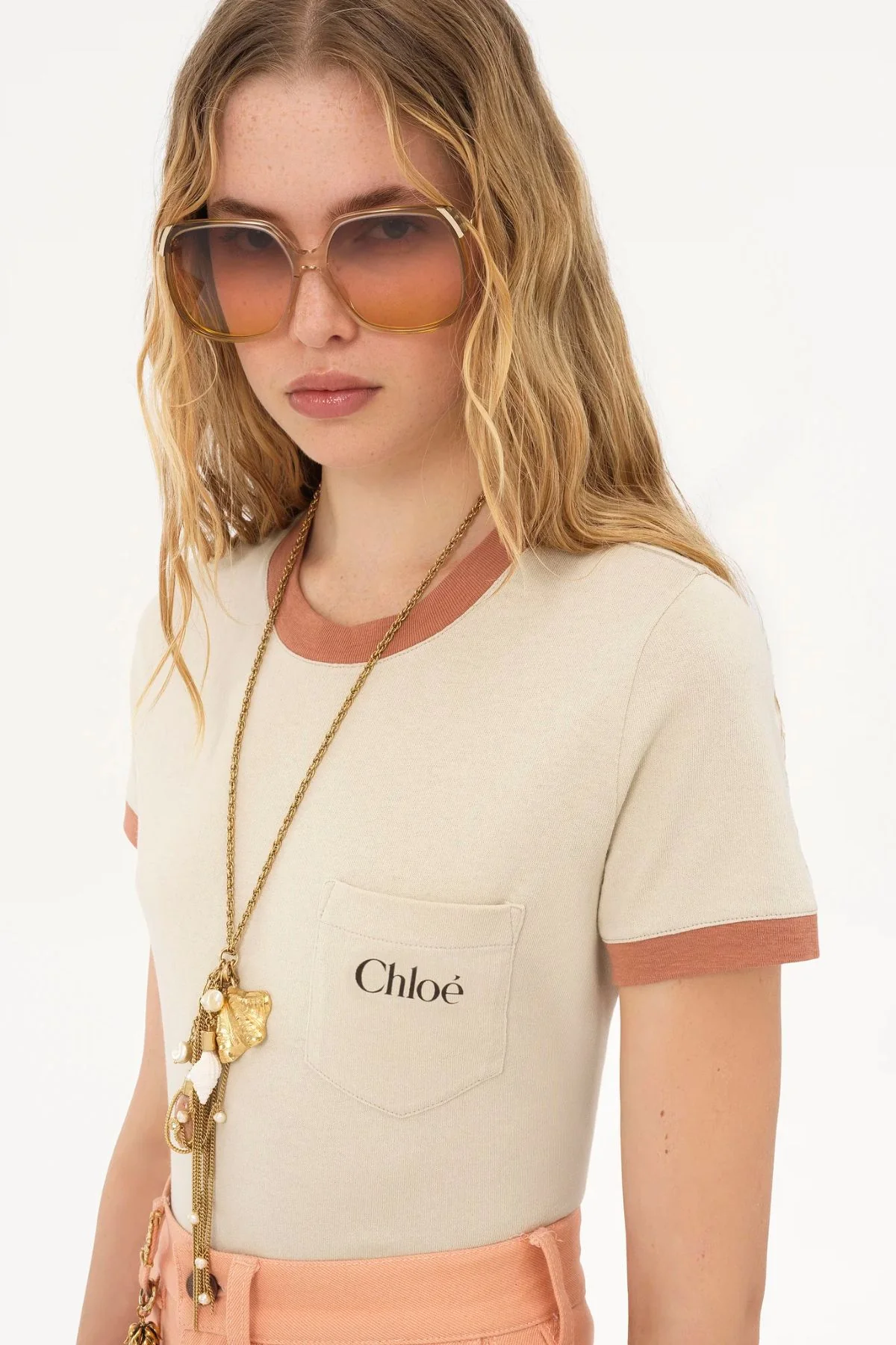 Chloé Ringer Tee - Blossom Beige - Image 5