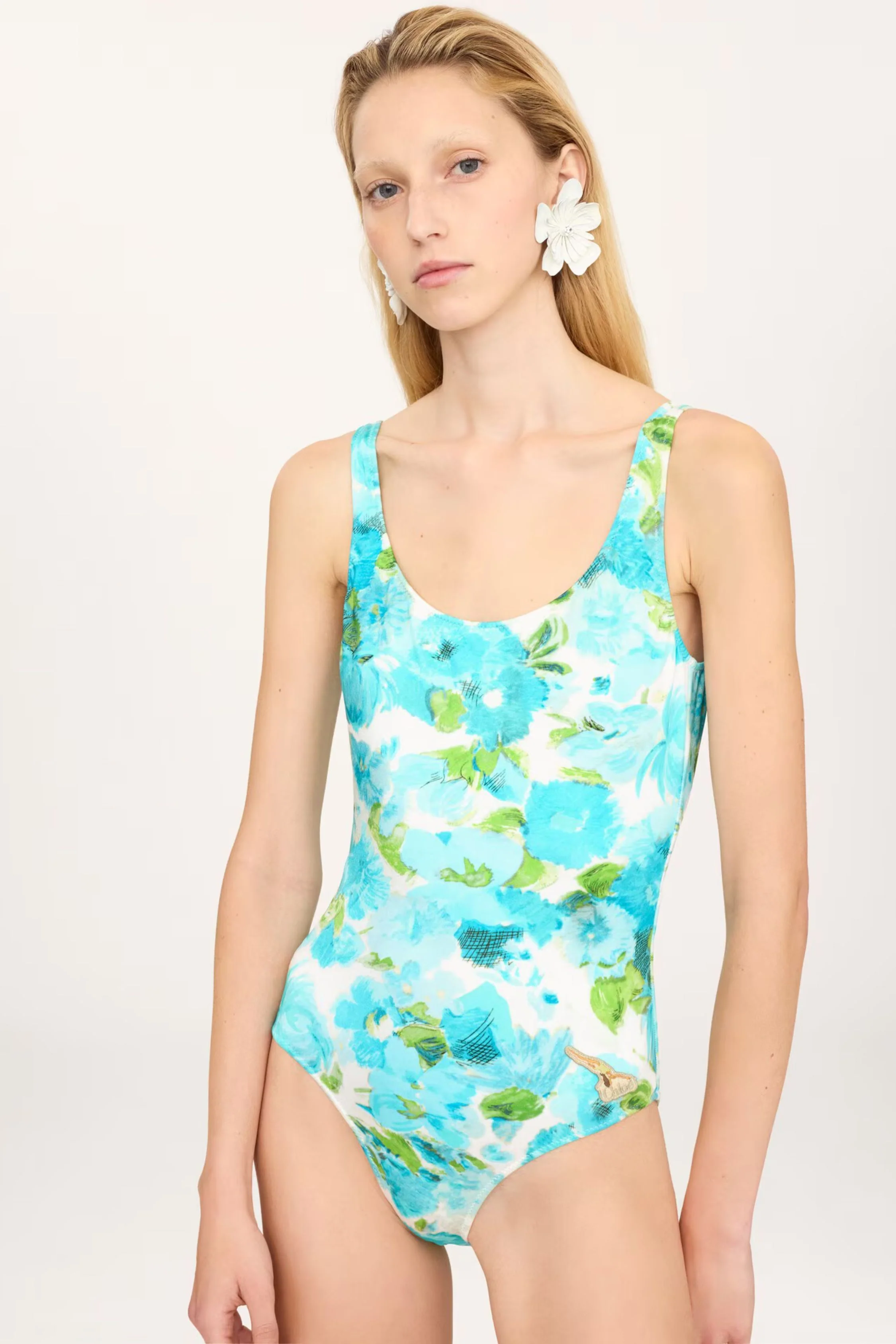 Chloé Roses Print Bathers - White Blue - Image 6