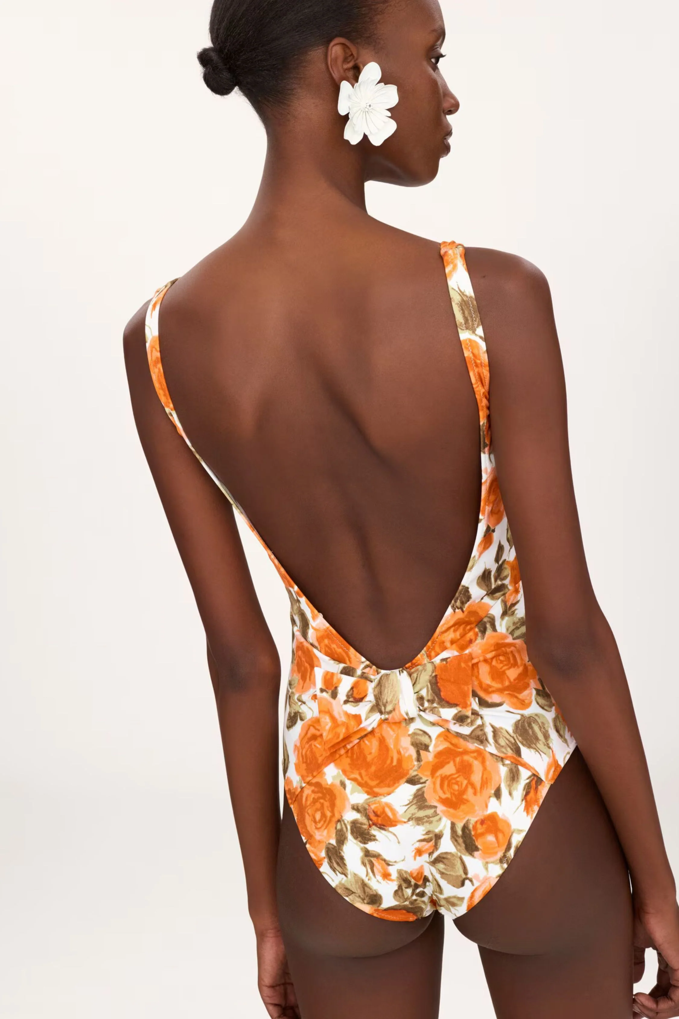 Chloé Roses Print Bathers - White Orange - Image 4