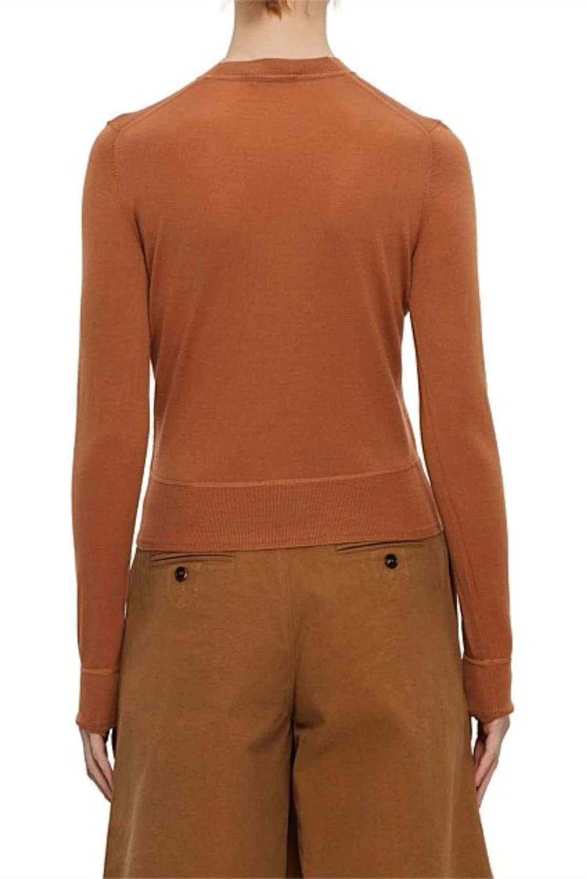 Chloé Long Sleeve Logo Sweater - Cognac Brown - Image 3