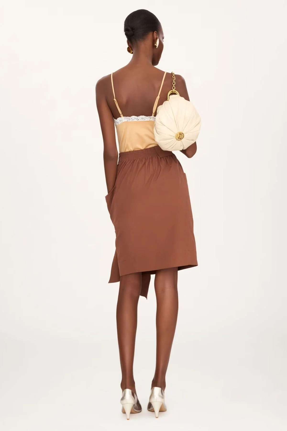 Chloé Skirt with Tie - Plain Brown - Image 3
