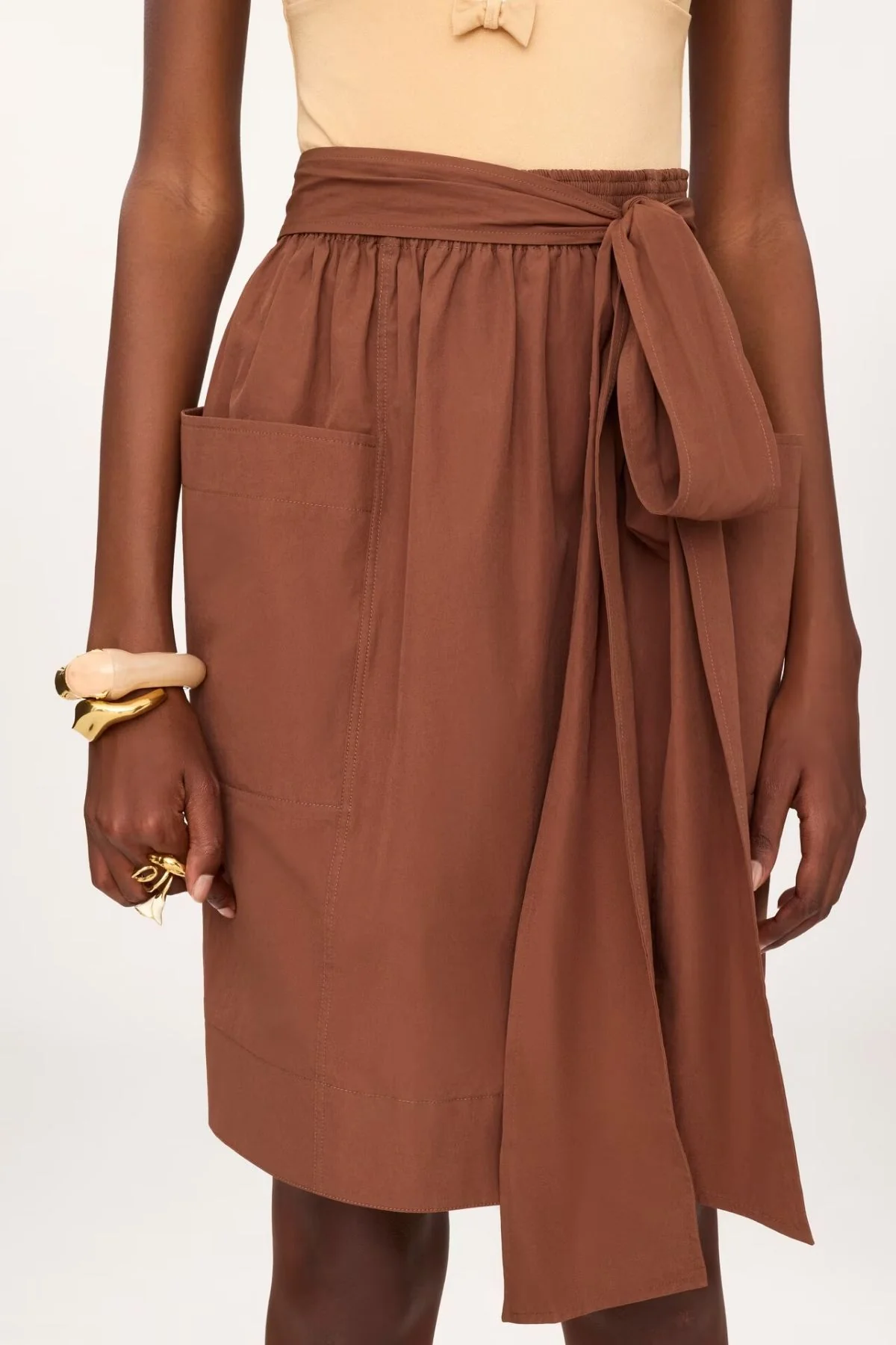 Chloé Skirt with Tie - Plain Brown - Image 4