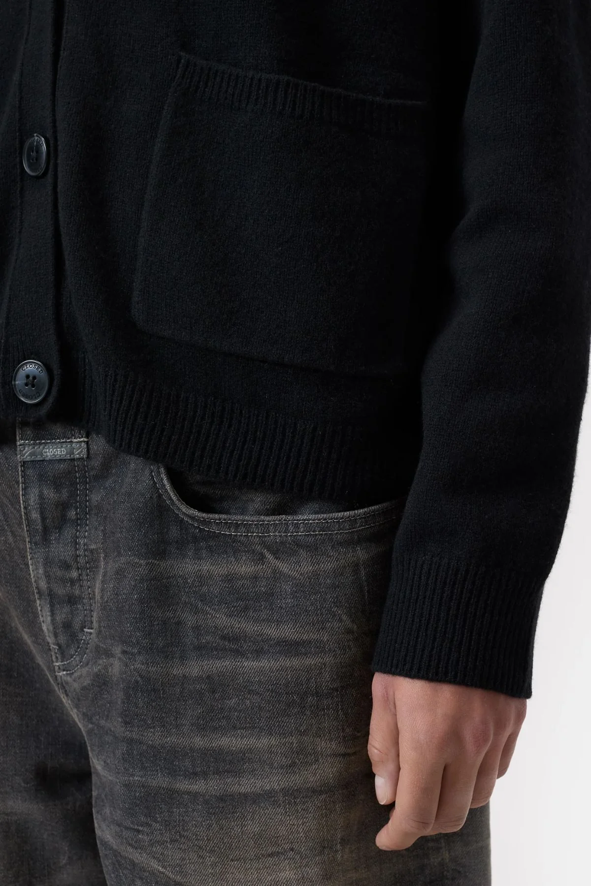 CLOSED Wool Cardigan - Black - Image 5