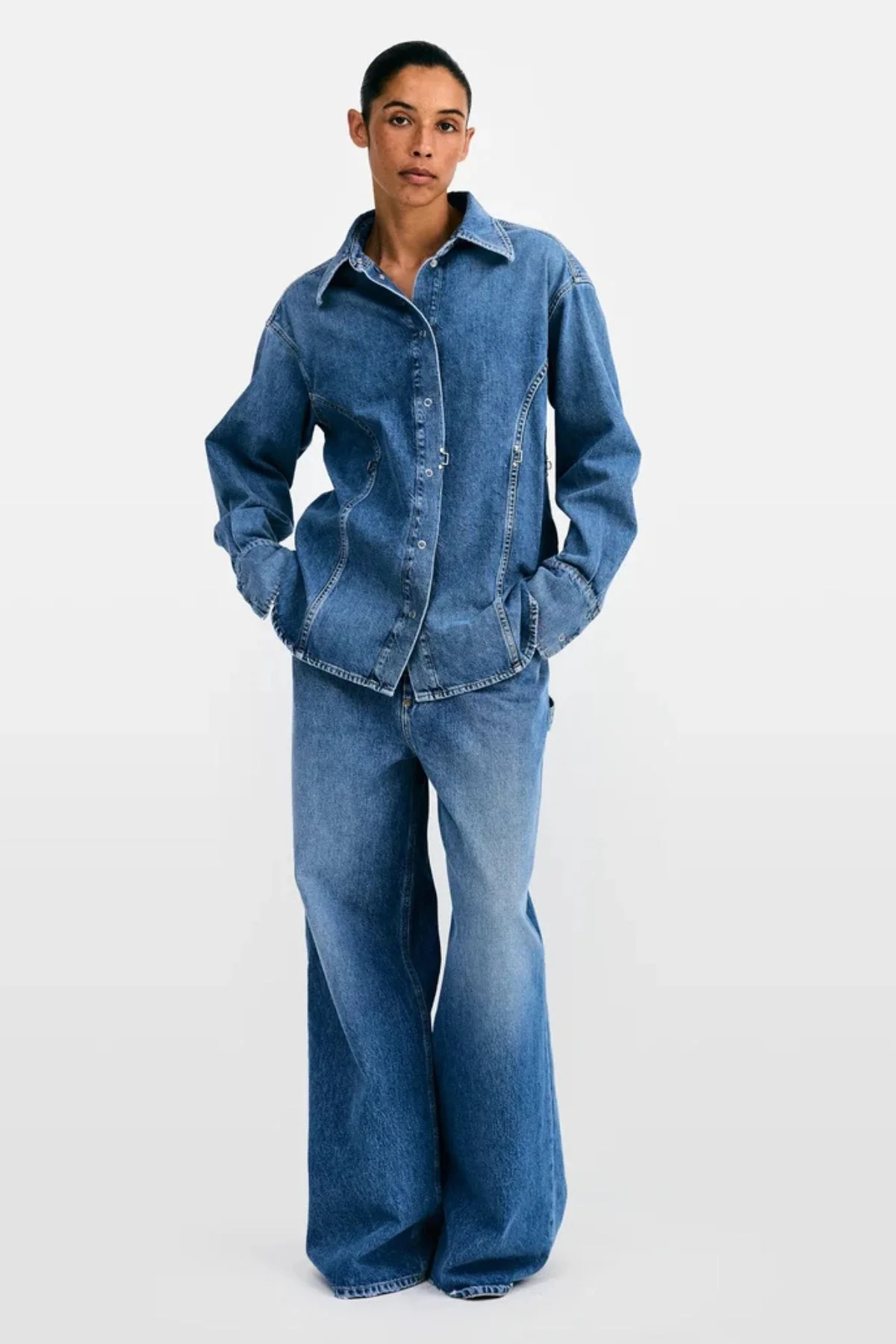 CLOSED Love Stories Denim Shirt - Mid Blue - Image 4
