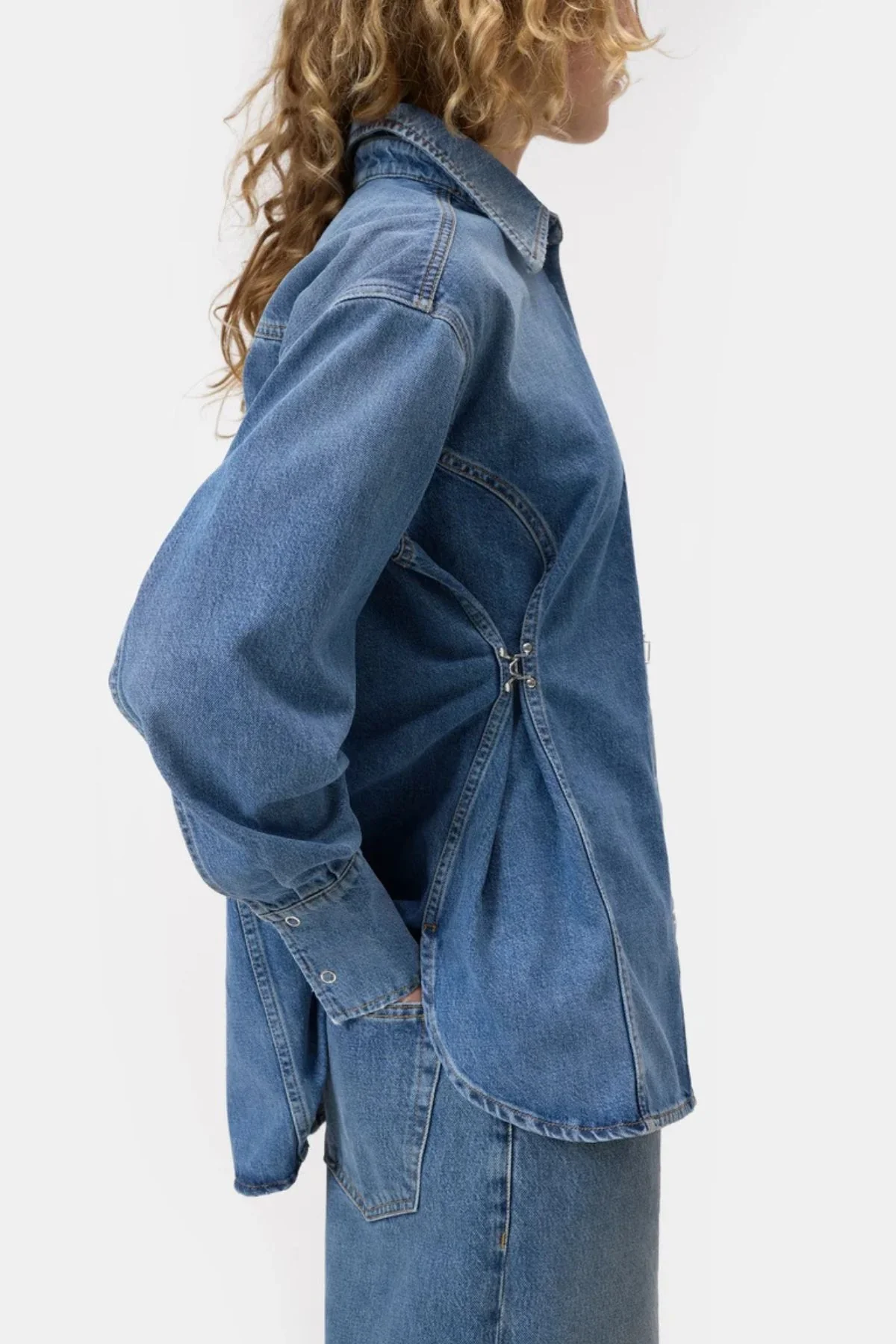 CLOSED Love Stories Denim Shirt - Mid Blue - Image 7