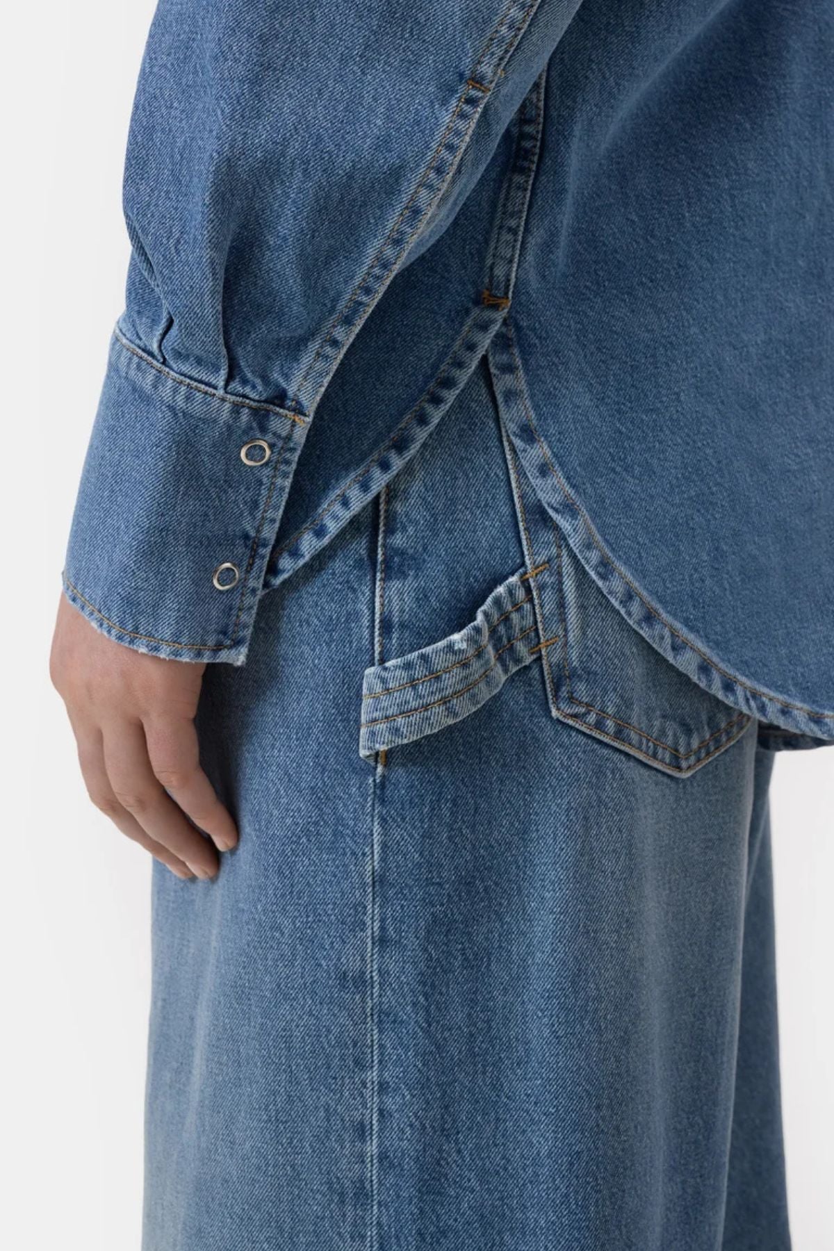 CLOSED Love Stories Denim Shirt - Mid Blue - Image 8