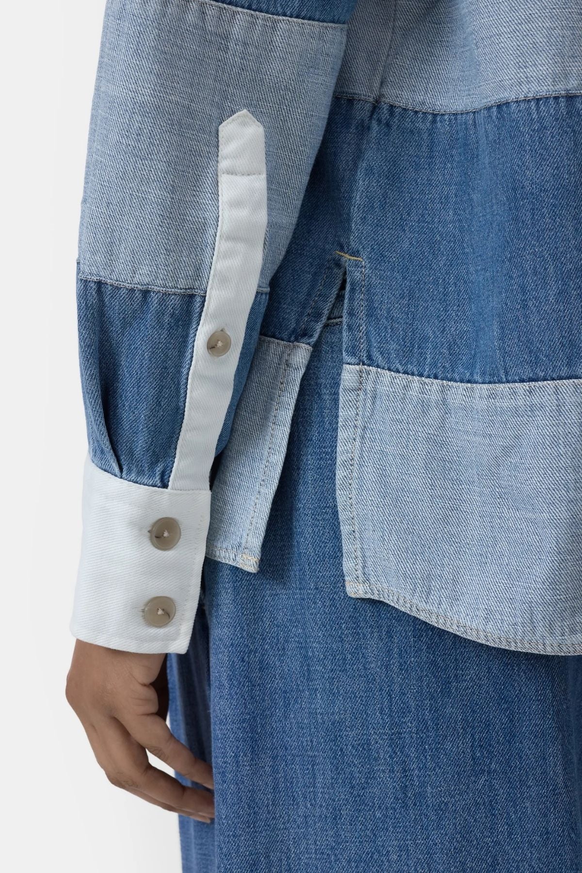 CLOSED Denim Stripe Rugby Shirt - Light Blue - Image 6