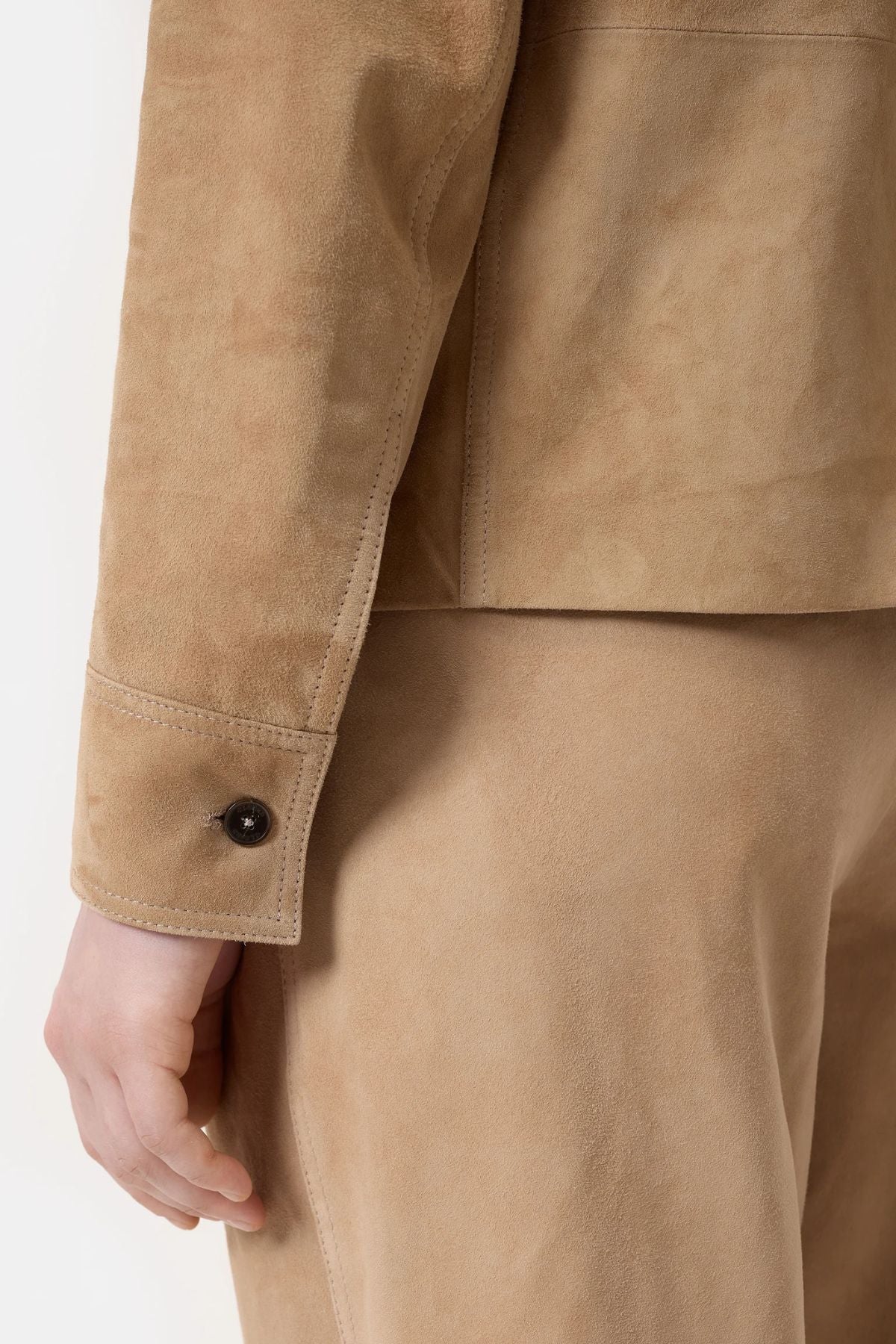 CLOSED Goat Suede Shirt Jacket - Desert Beige - Image 5
