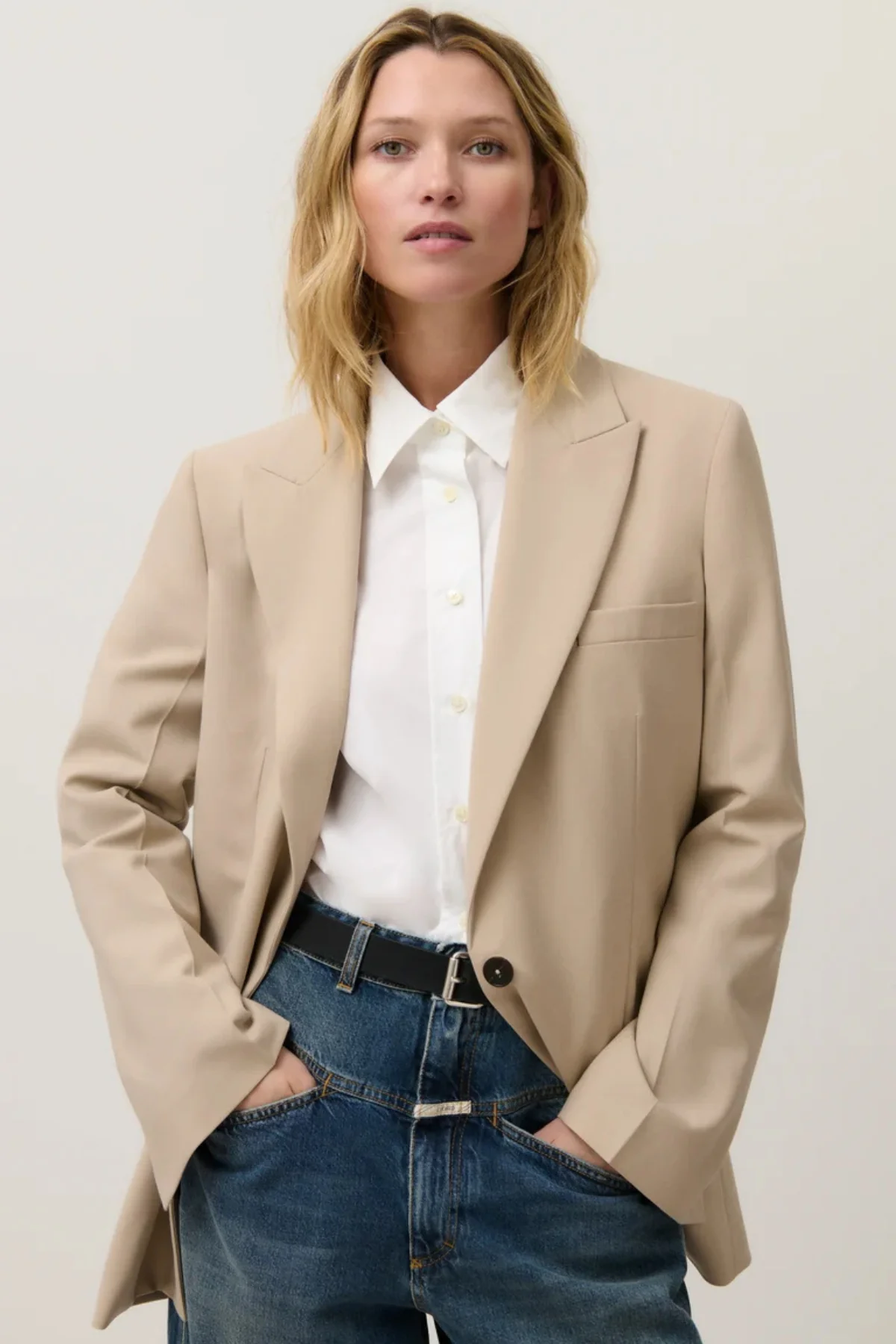 CLOSED Light Wool Blazer - Clay Beige - Image 7