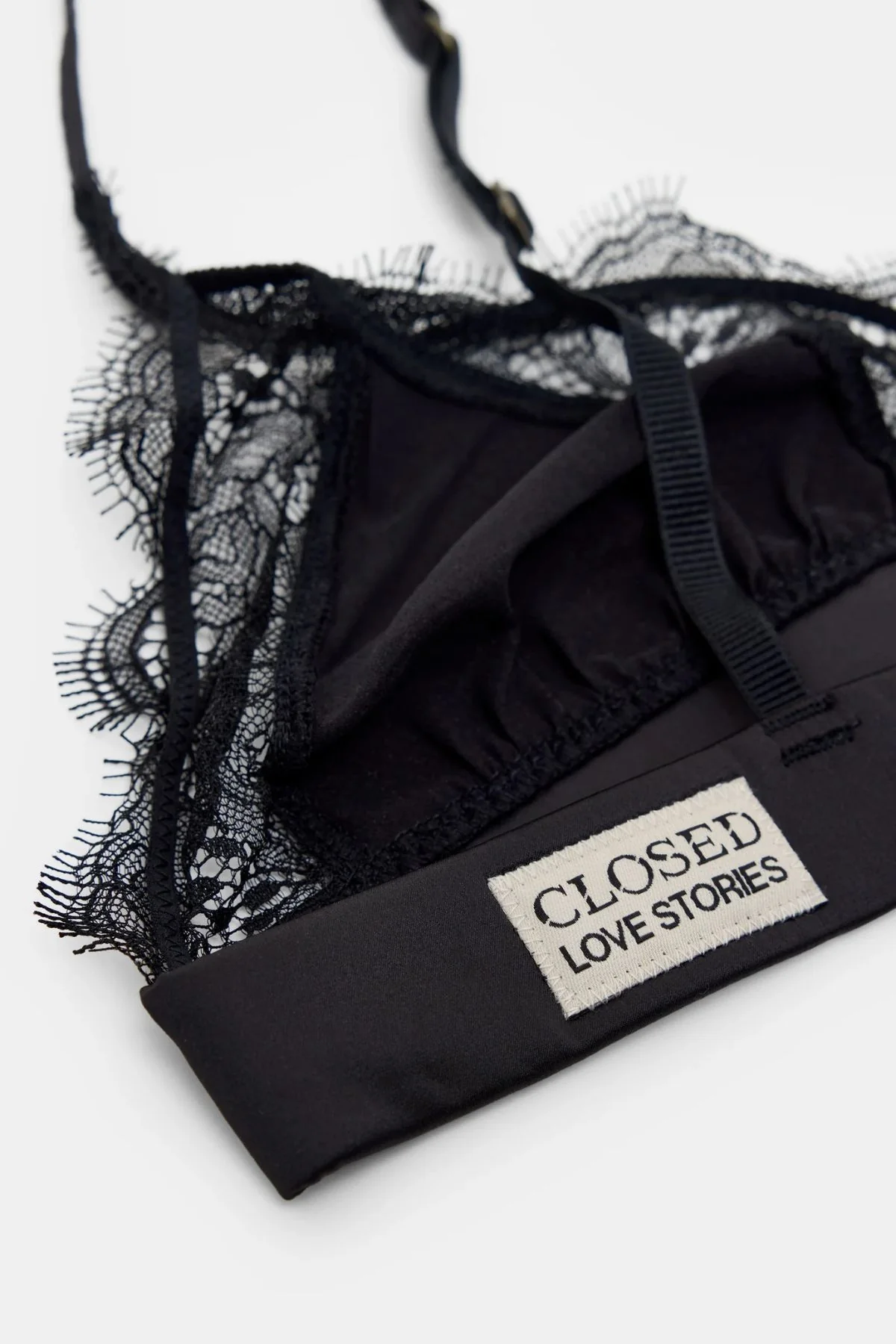 CLOSED Love Lace Triangle Bralette - Black - Image 4