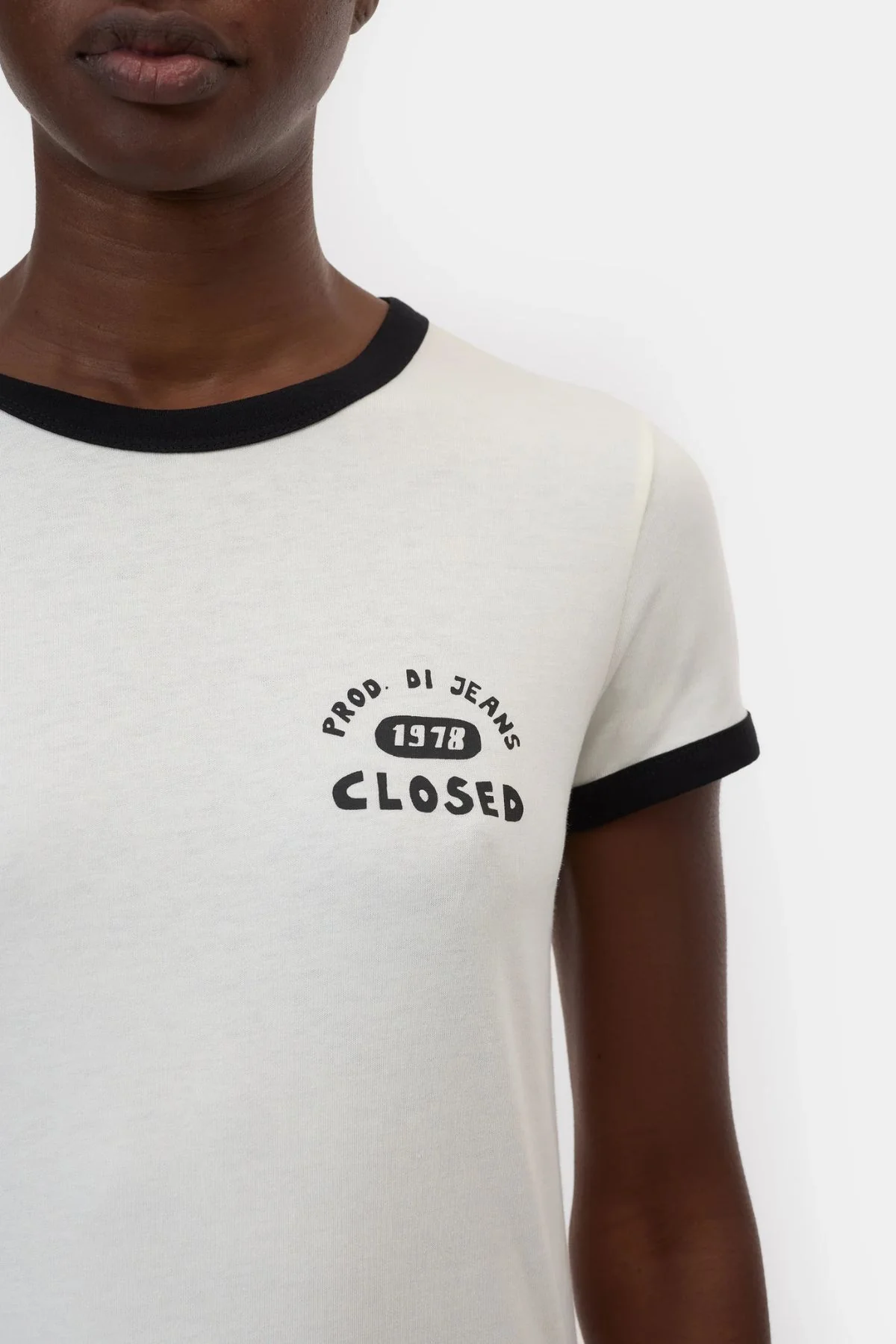 CLOSED Organic Jersey 1978 Ringer Tee - Ivory - Image 4