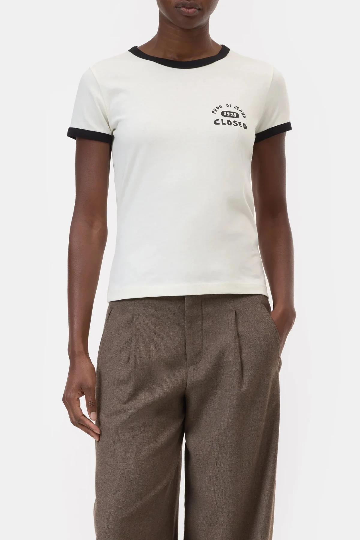 CLOSED Organic Jersey 1978 Ringer Tee - Ivory - Image 5