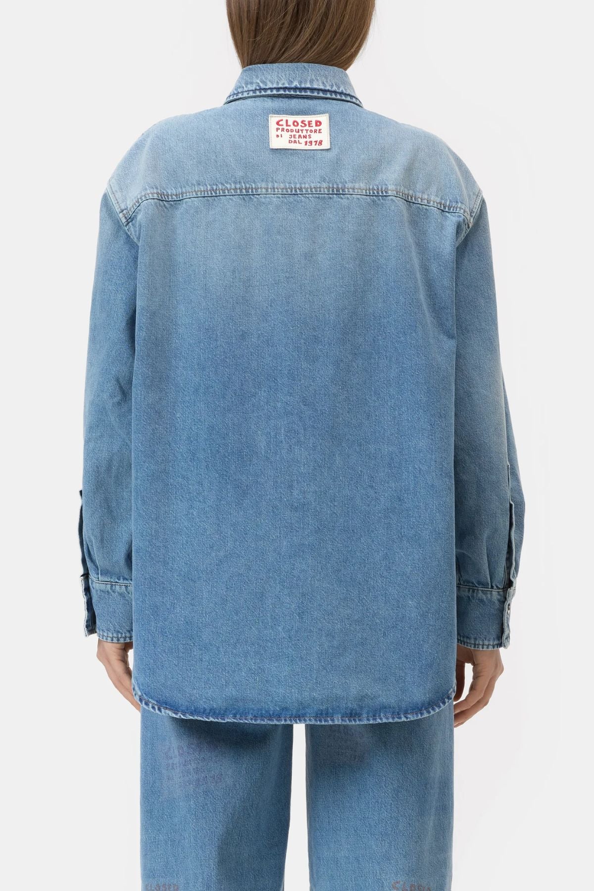 CLOSED Oversized Denim Shirt - Mid Blue - Image 3