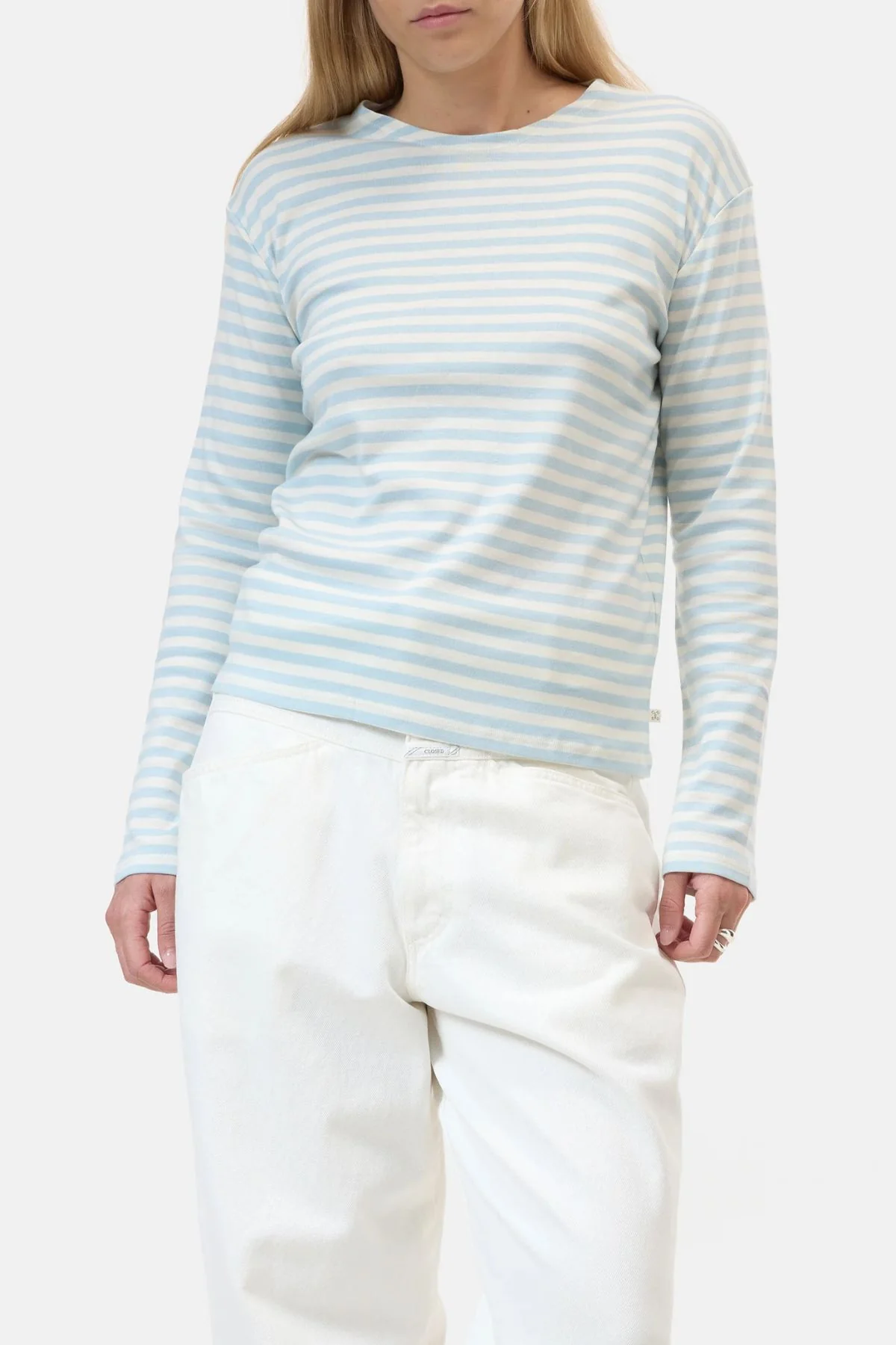 CLOSED Striped Long Sleeve T-Shirt - Nordic Blue - Image 4