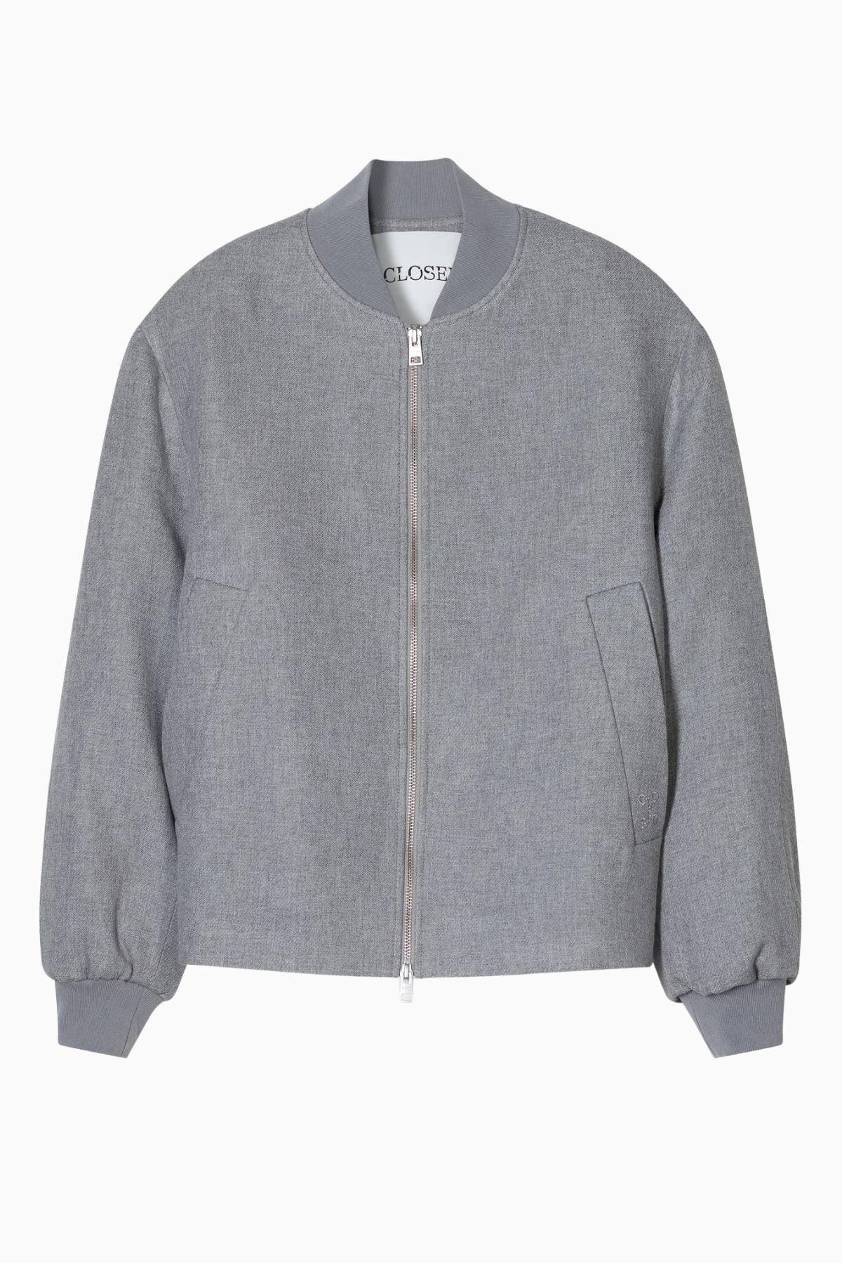 CLOSED Wool Bomber Jacket - Lt Grey Mel