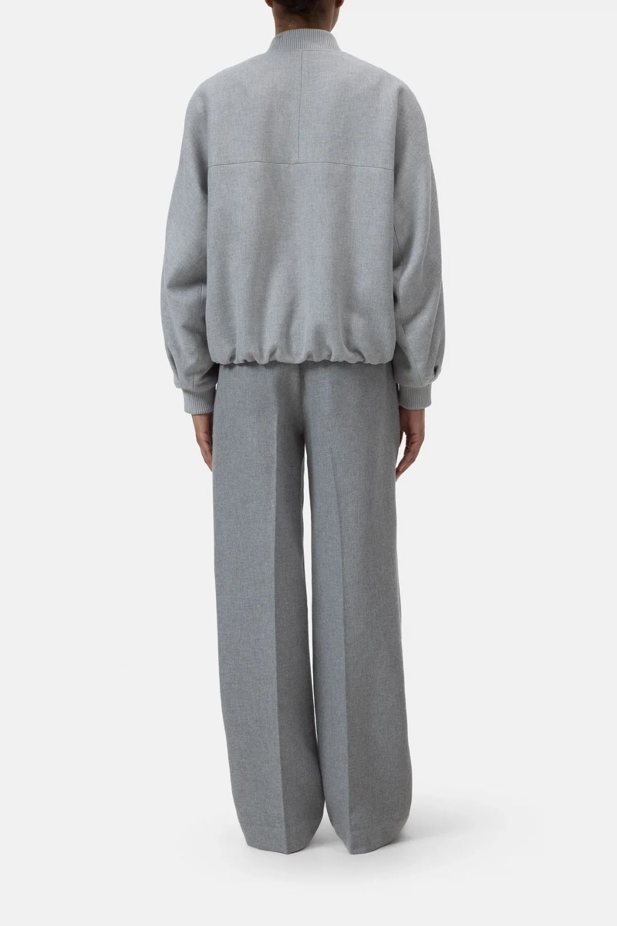 CLOSED Wool Bomber Jacket - Lt Grey Mel - Image 3