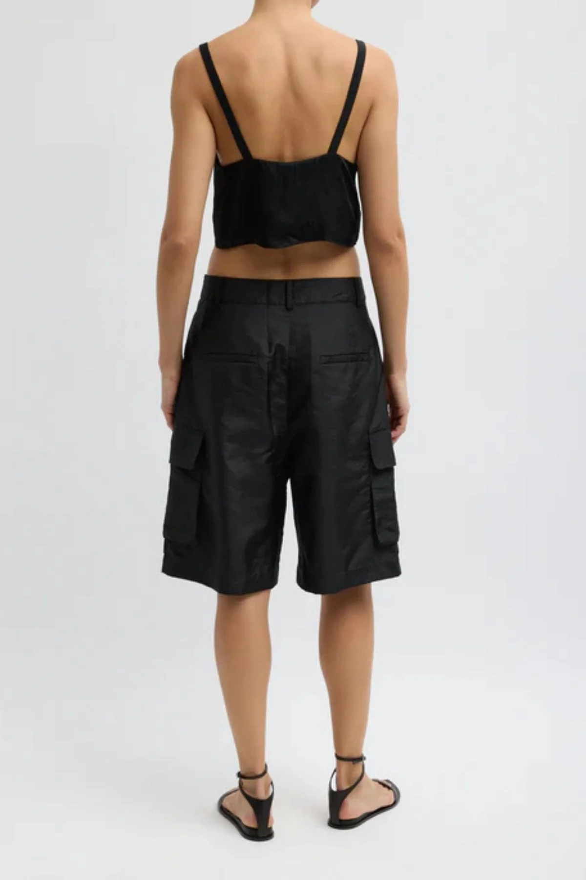 Tibi Crispy Nylon Stella Short - Black - Image 3