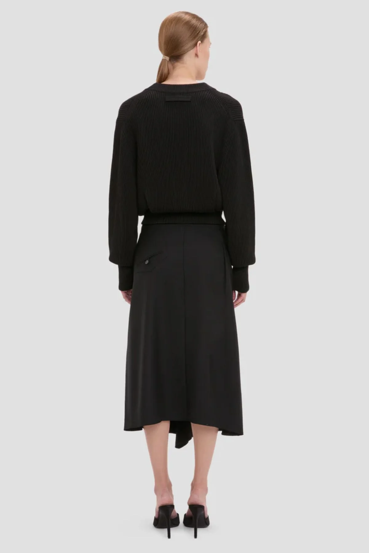 Victoria Beckham Cable Pocket Cardigan - Black - Image 4