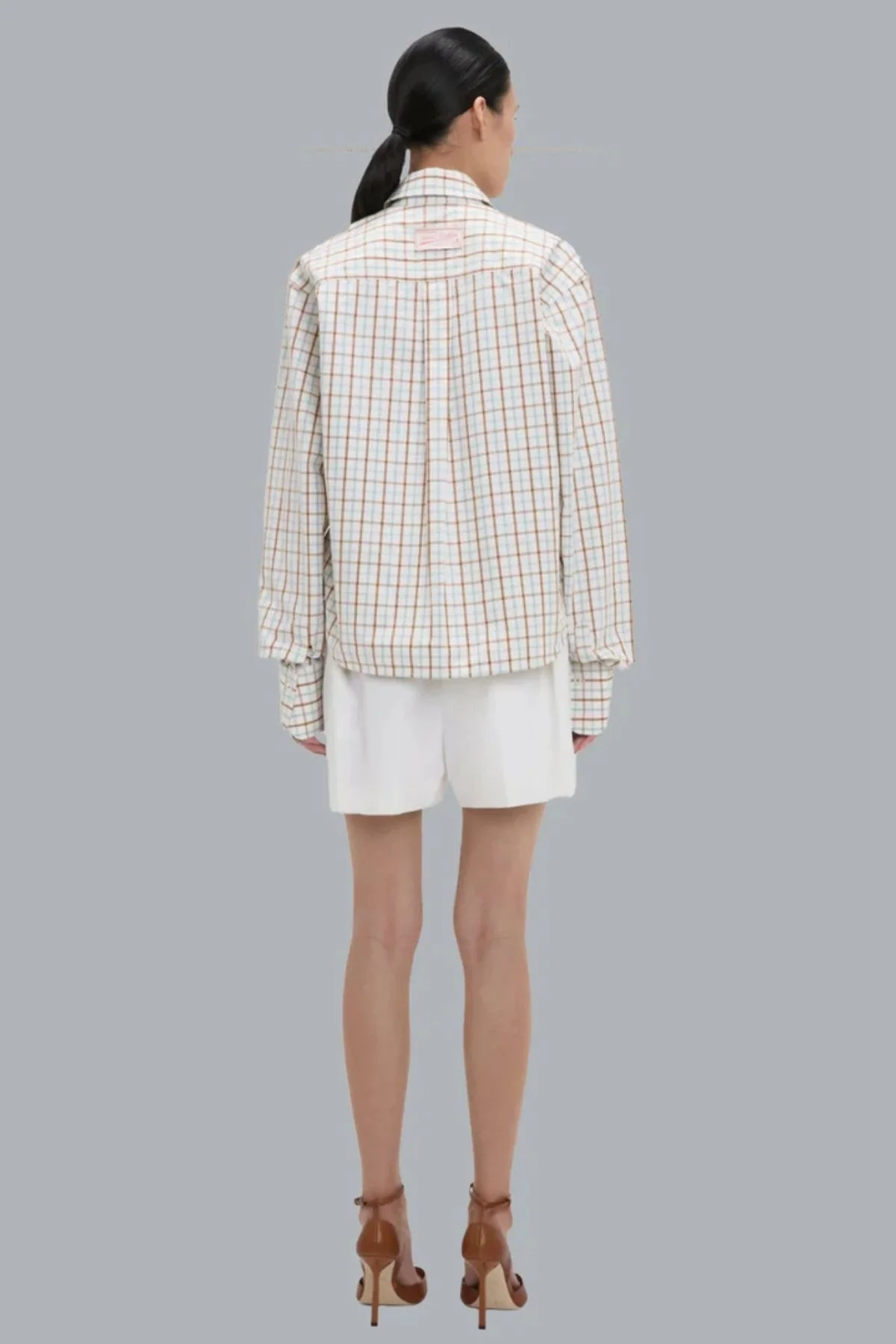 Victoria Beckham Ellys Checked Shirt - Multi/ White - Image 3