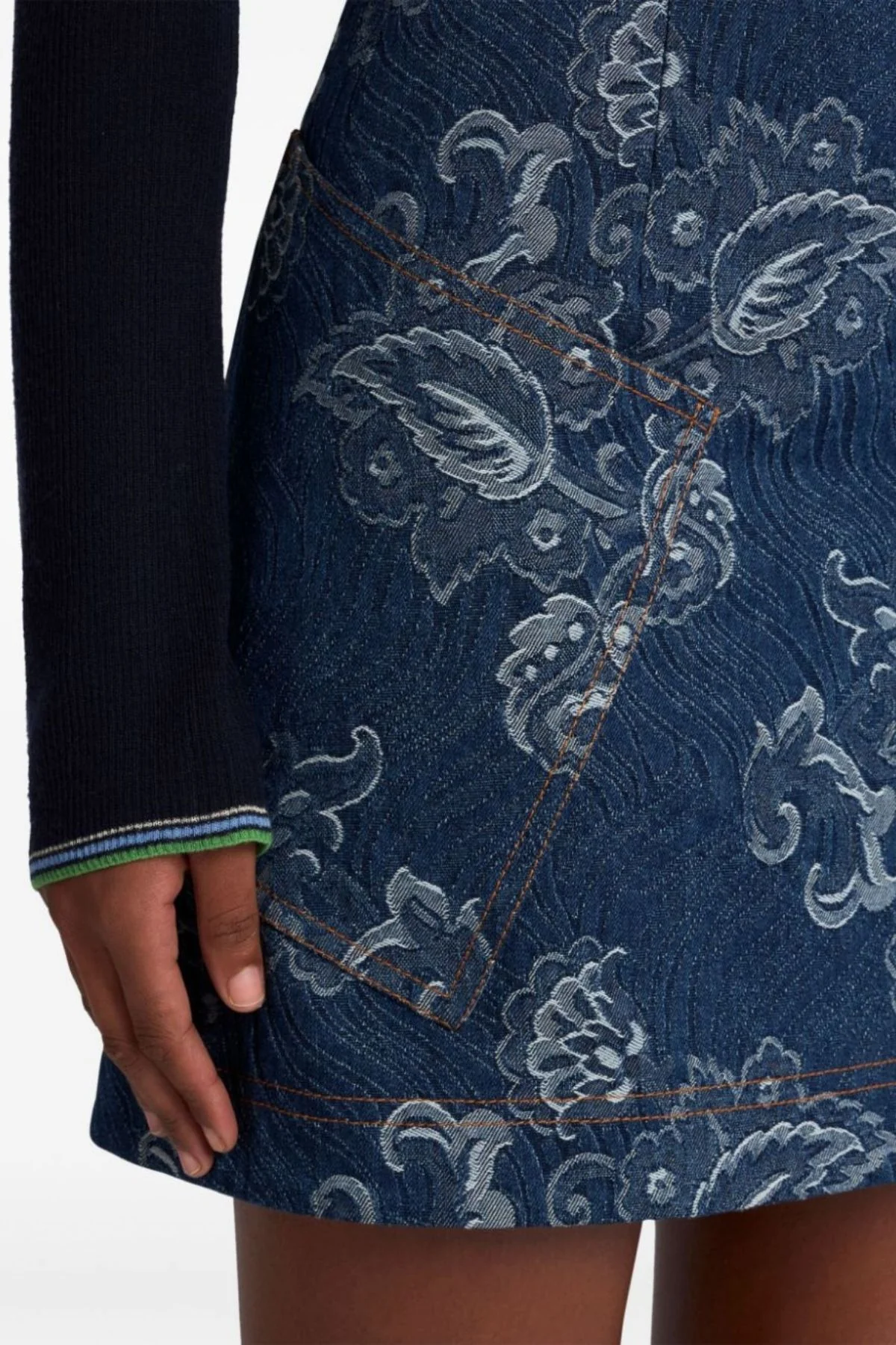 Etro Jacquard Mini Skirt - Dark Blue - Image 5