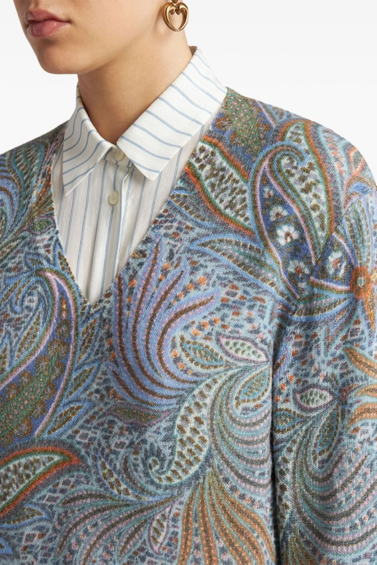 Etro V Neck Knit Jumper - Paisley - Image 4