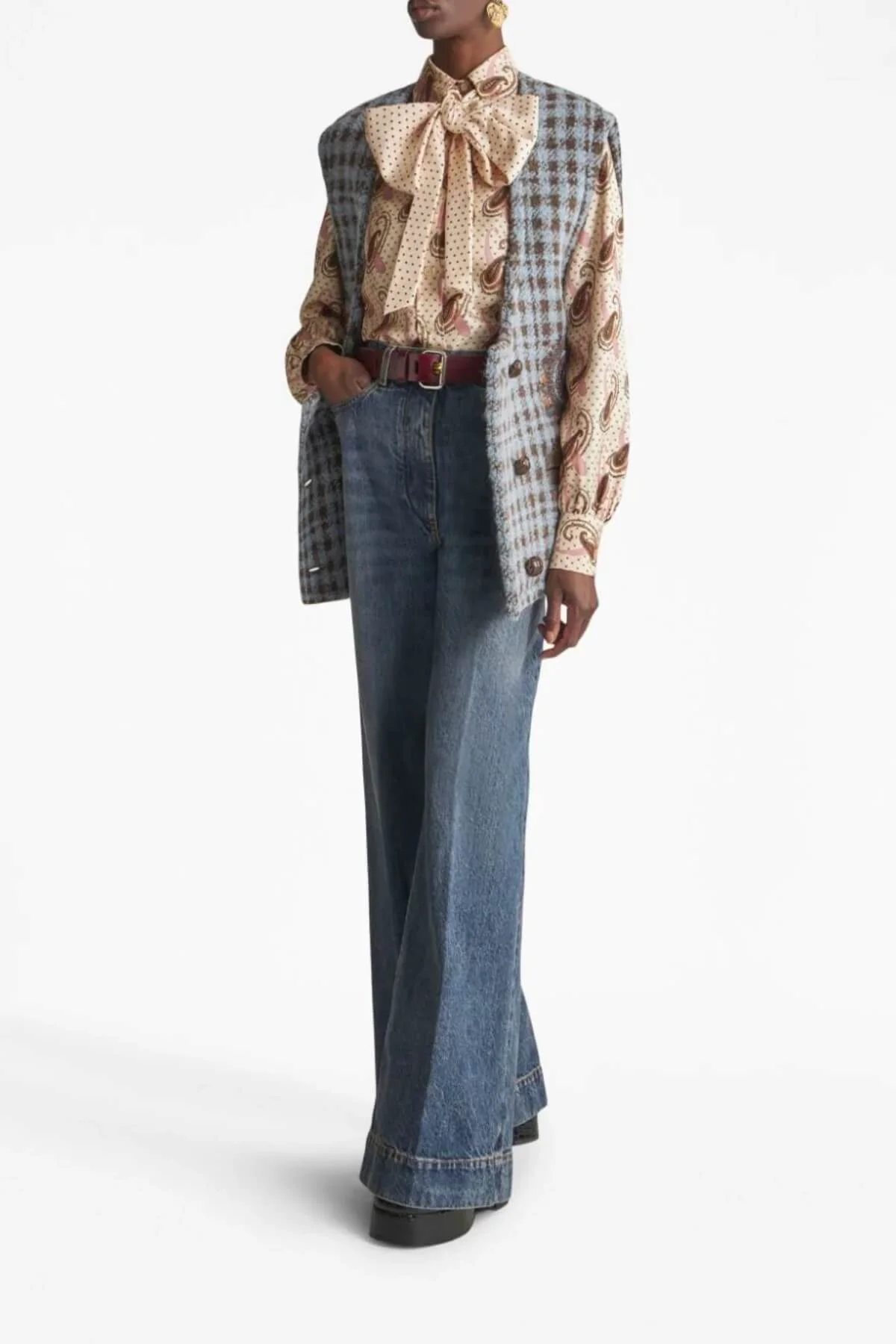 Etro Pegaso Wide Leg Jean - Navy Blue - Image 2