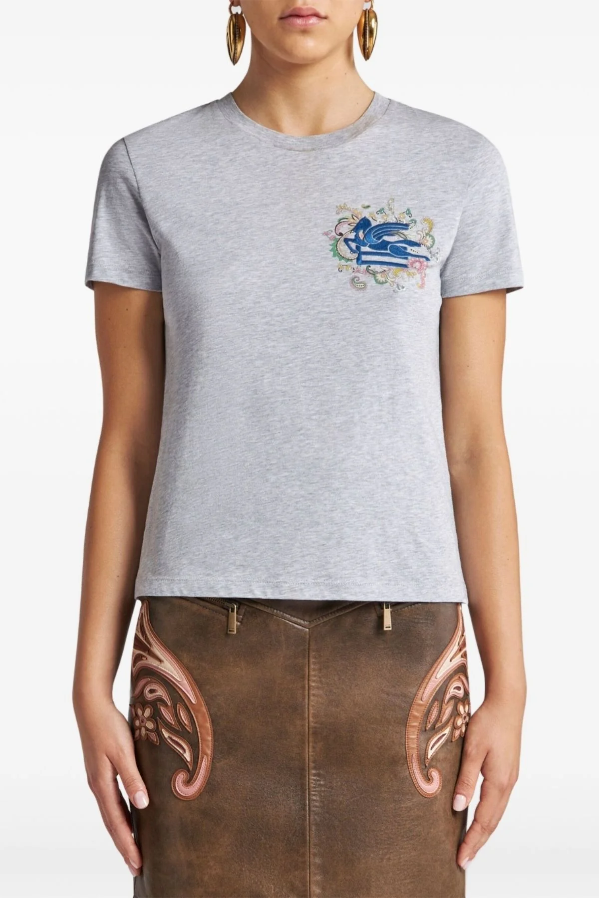 Etro Pegasus Logo T-Shirt - Grey - Image 2