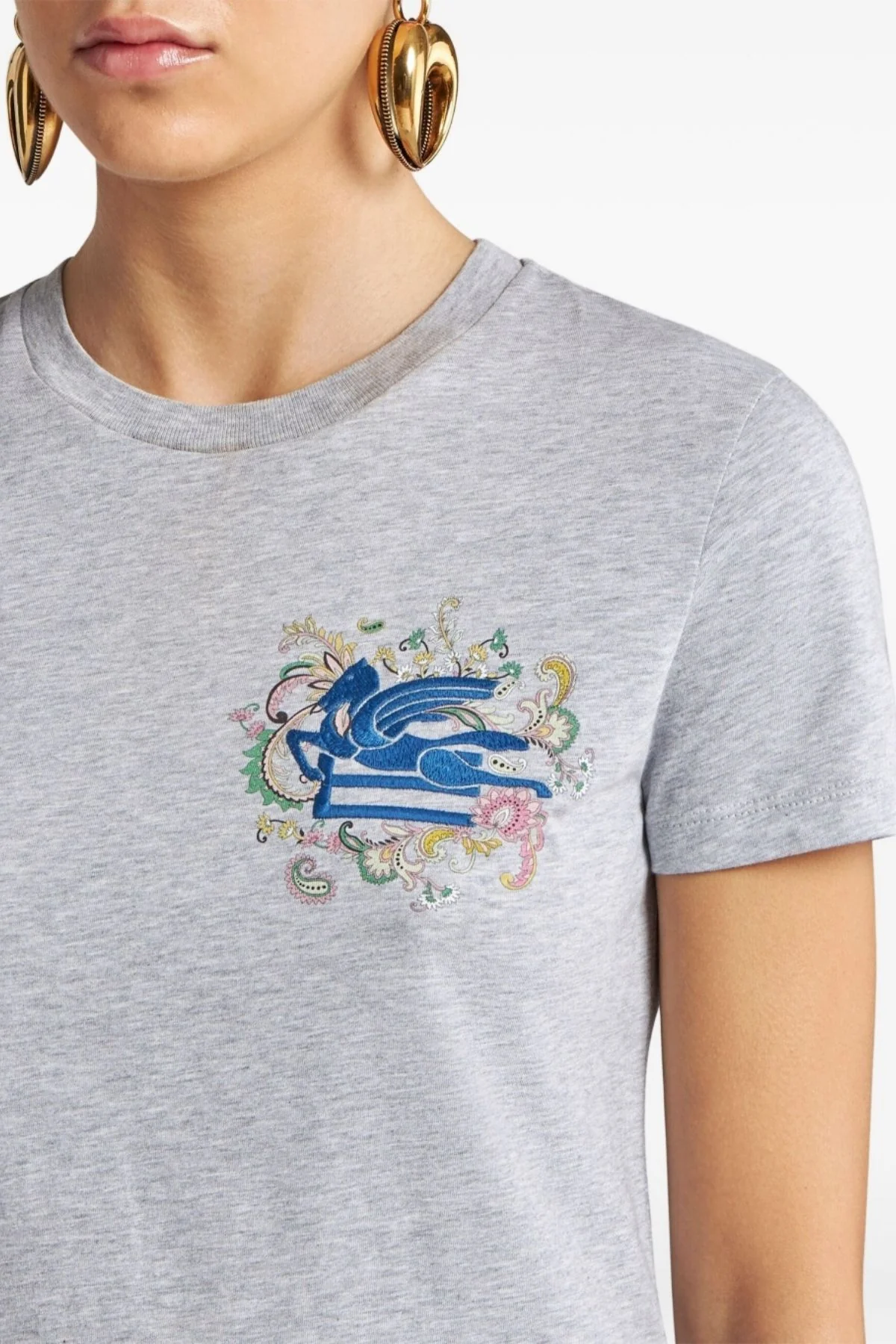 Etro Pegasus Logo T-Shirt - Grey - Image 4