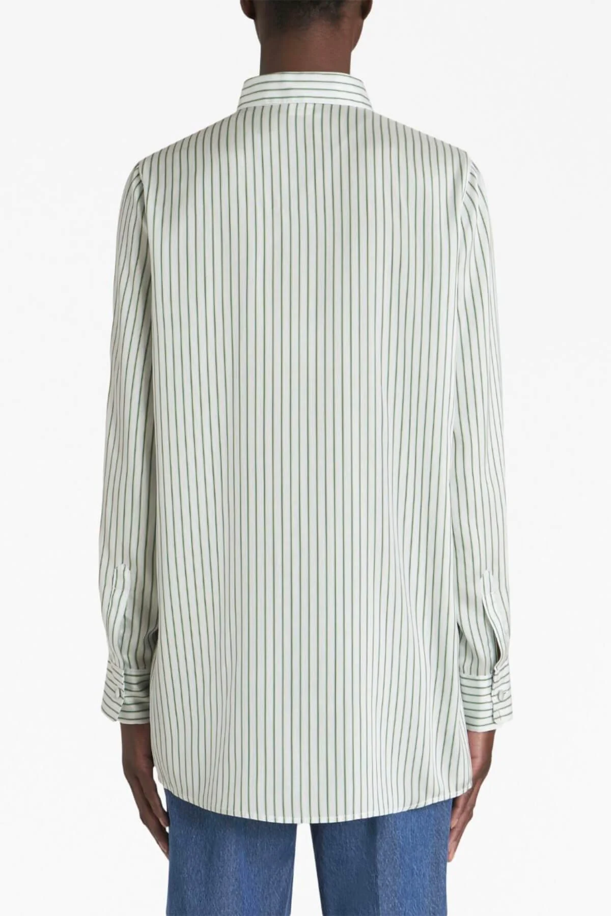 Etro Pinstripe Silk Shirt - Green - Image 3