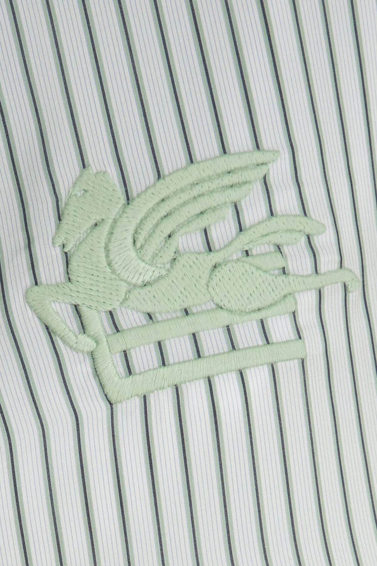 Etro Pinstripe Silk Shirt - Green - Image 5
