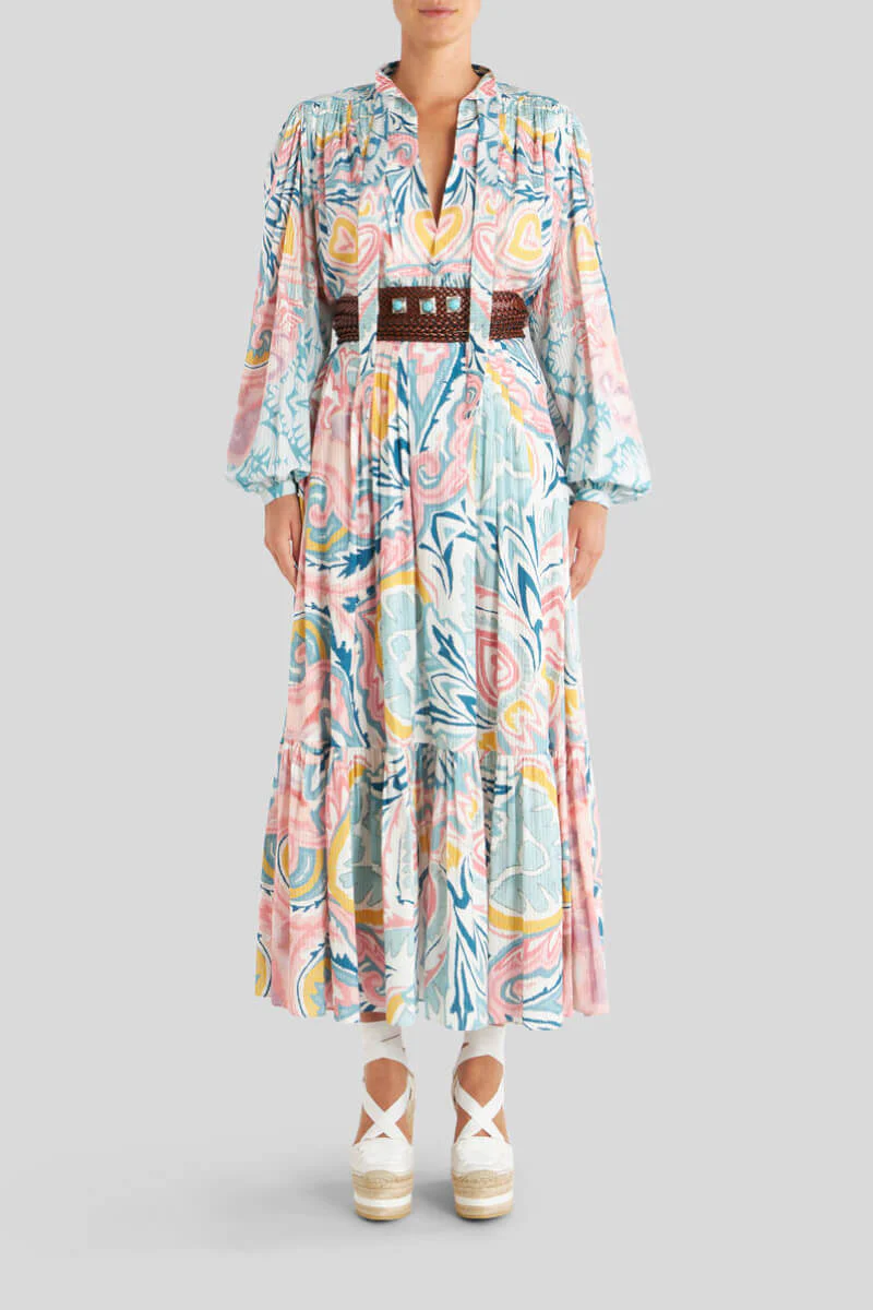 Etro Sunburst Paisley Print Blouse - Light Blue - Image 2
