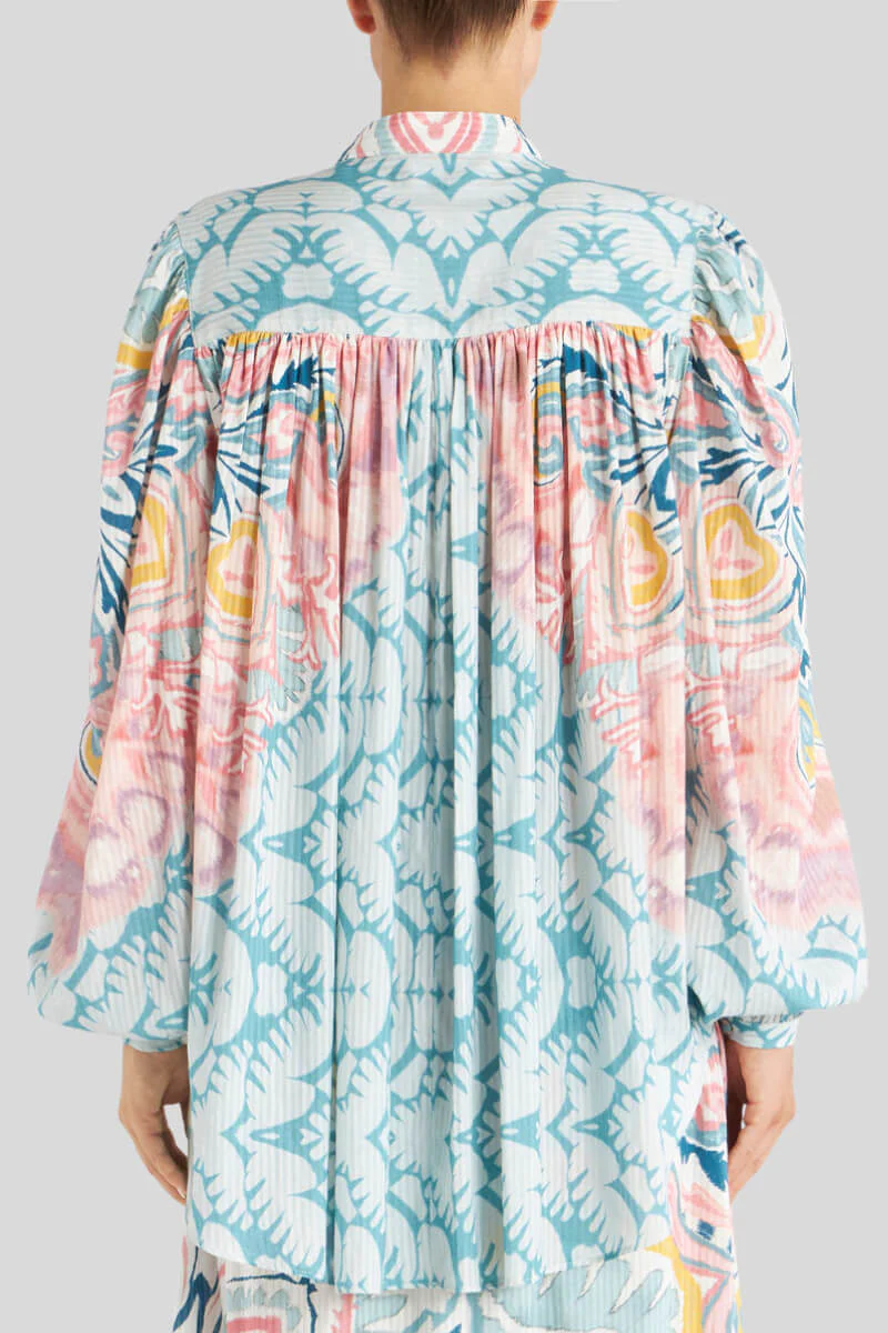 Etro Sunburst Paisley Print Blouse - Light Blue - Image 3