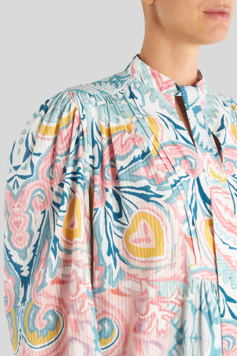 Etro Sunburst Paisley Print Blouse - Light Blue - Image 5