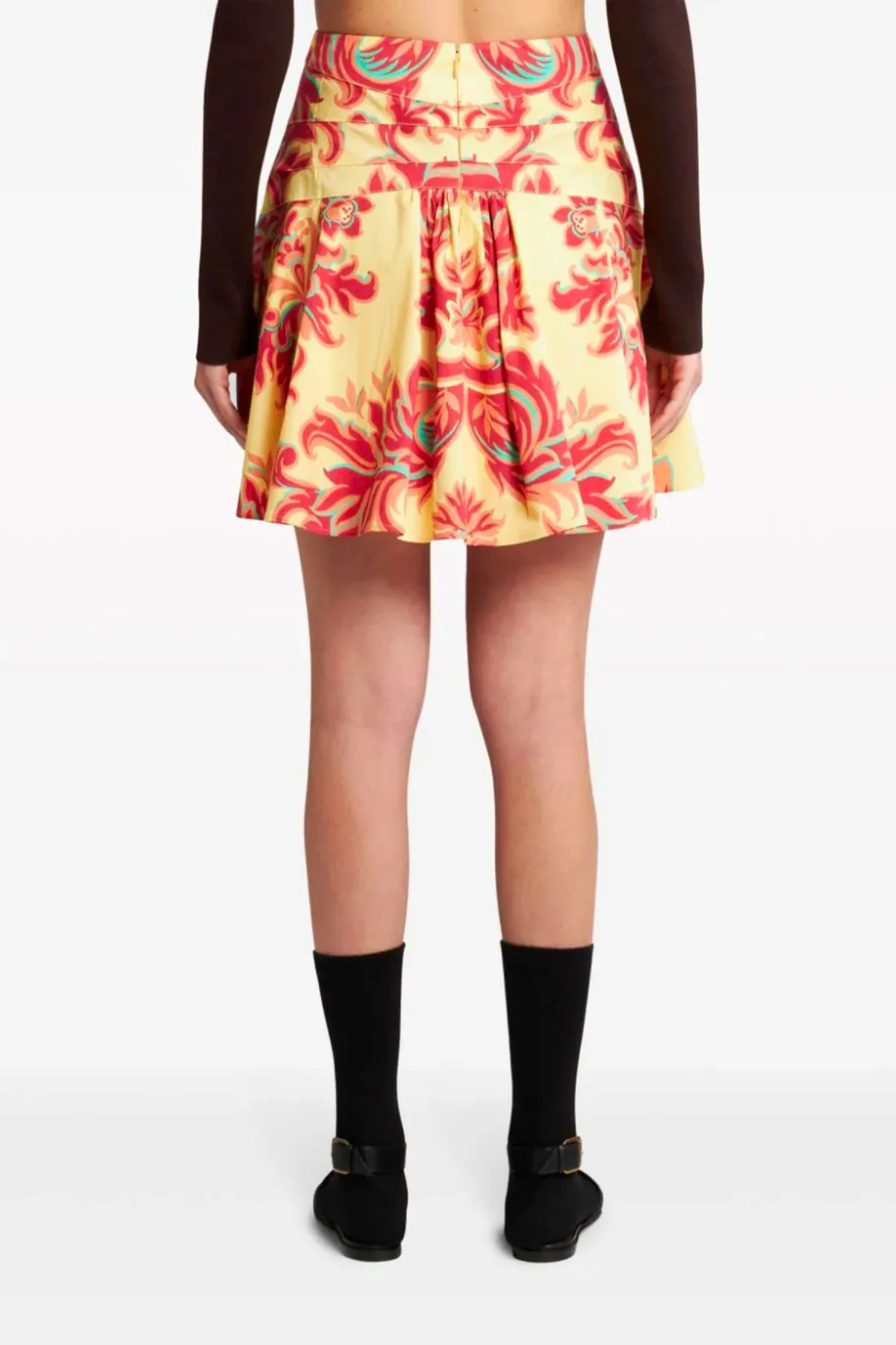 Etro Venus Print Cotton Mini Skirt - Yellow - Image 4