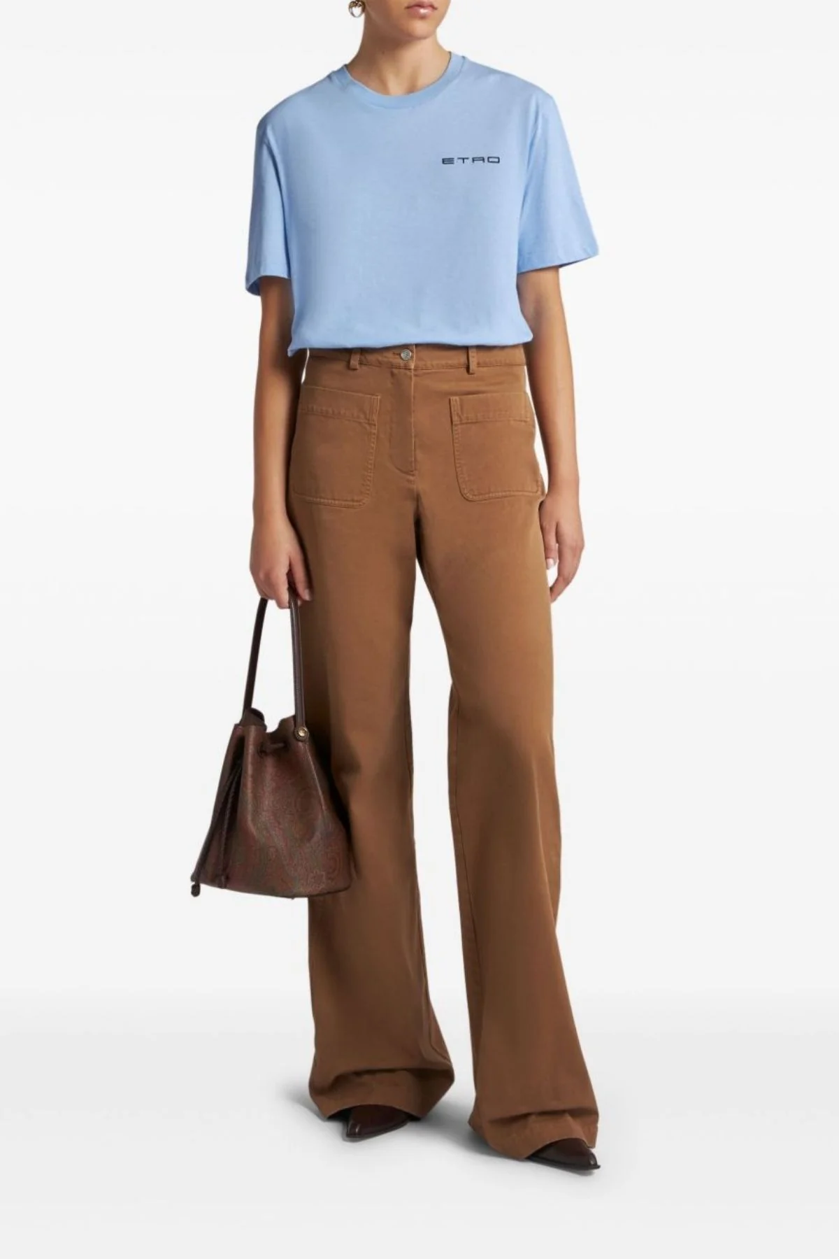 Etro Wide Leg Pant - Chestnut - Image 2