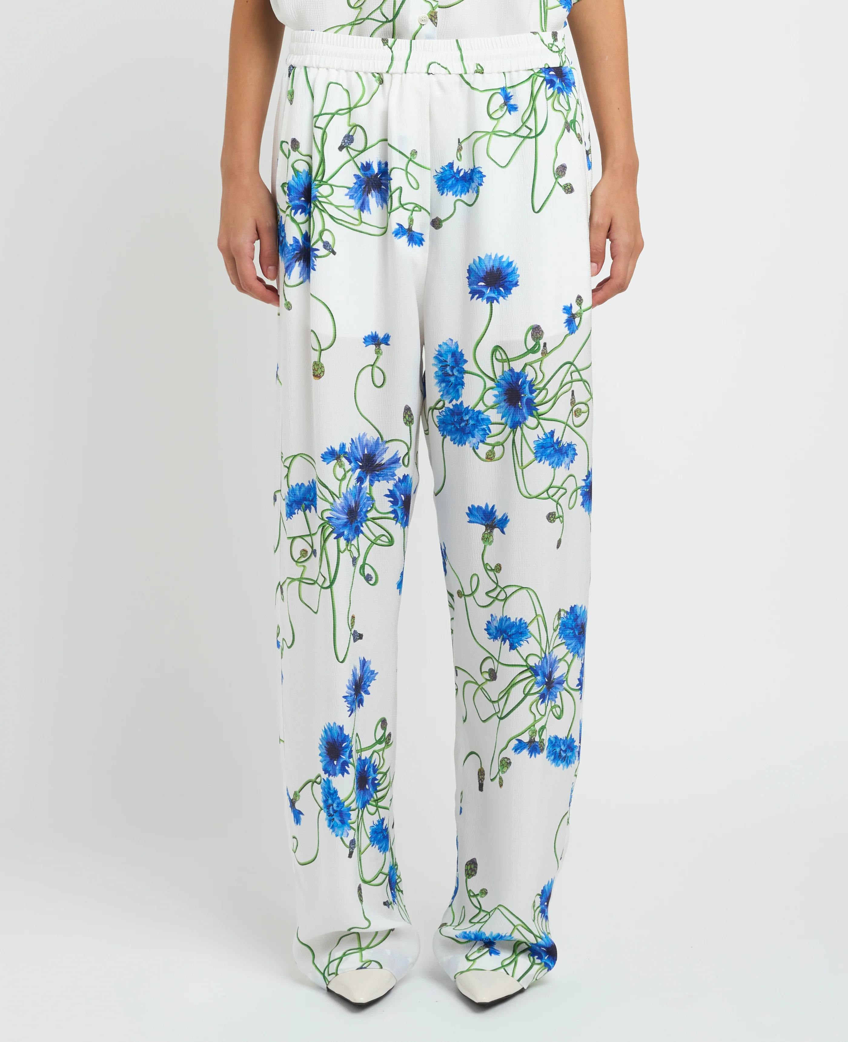 Stella McCartney Floral Print Hammered Pant - Cornflower - Image 2