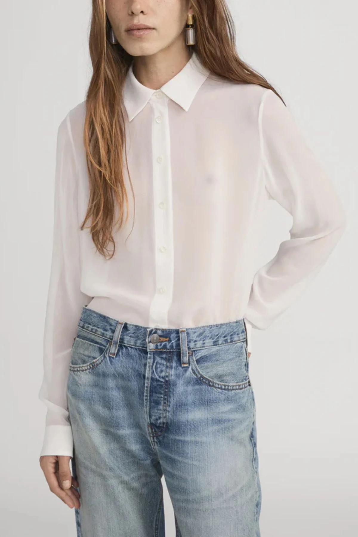 Frame Denim Cape Blouse - Cream - Image 5