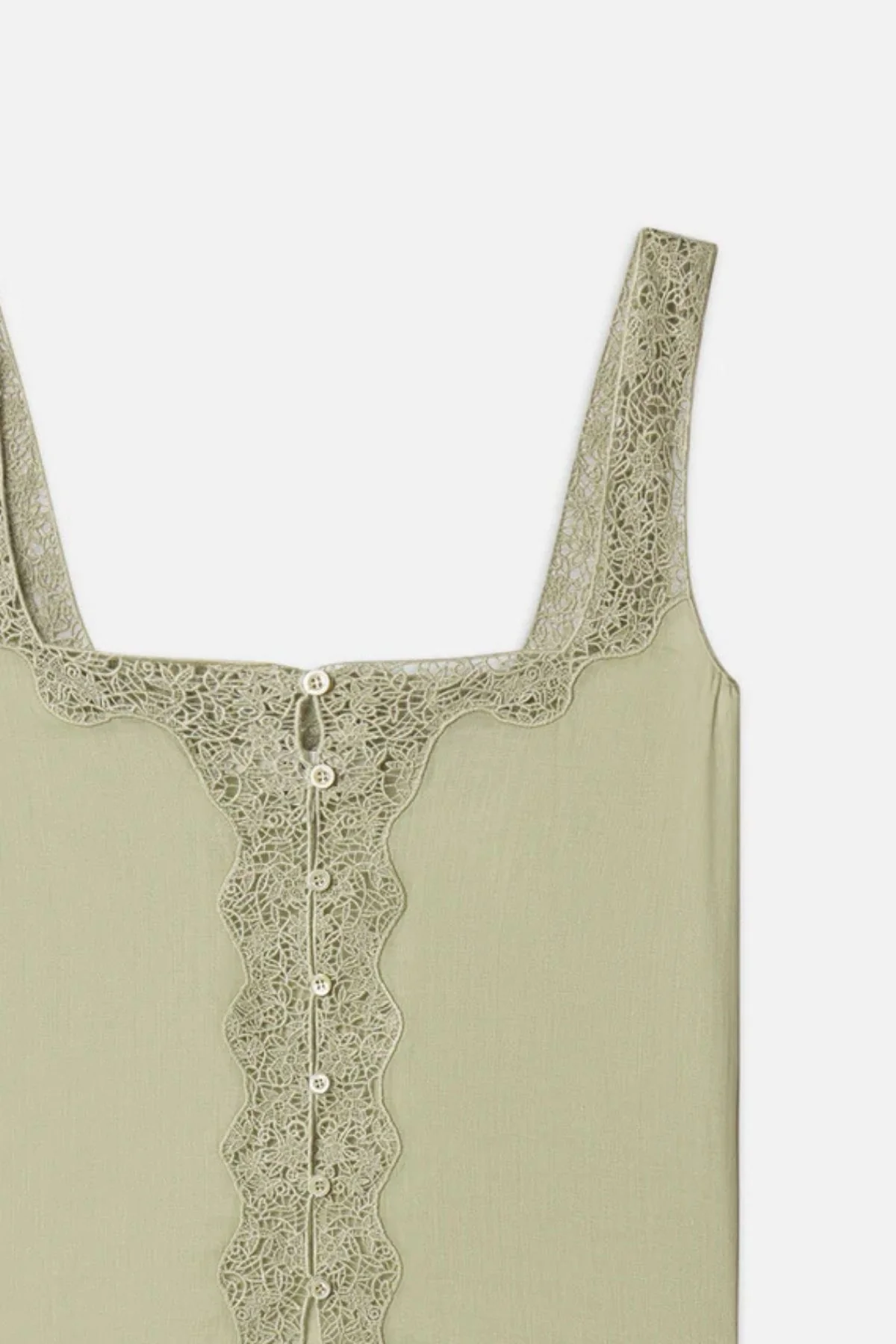 Frame Denim The Embroidered Tank - Sage - Image 3