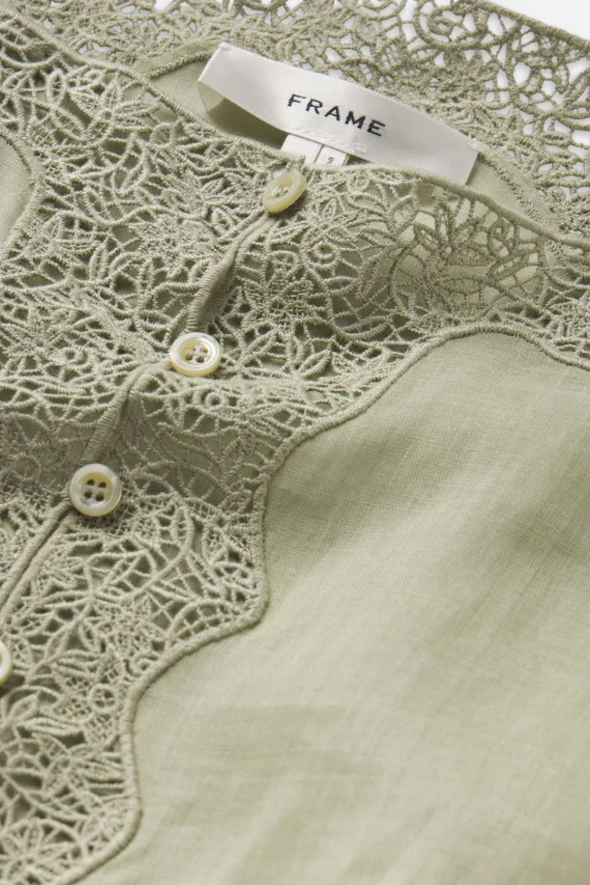 Frame Denim The Embroidered Tank - Sage - Image 4