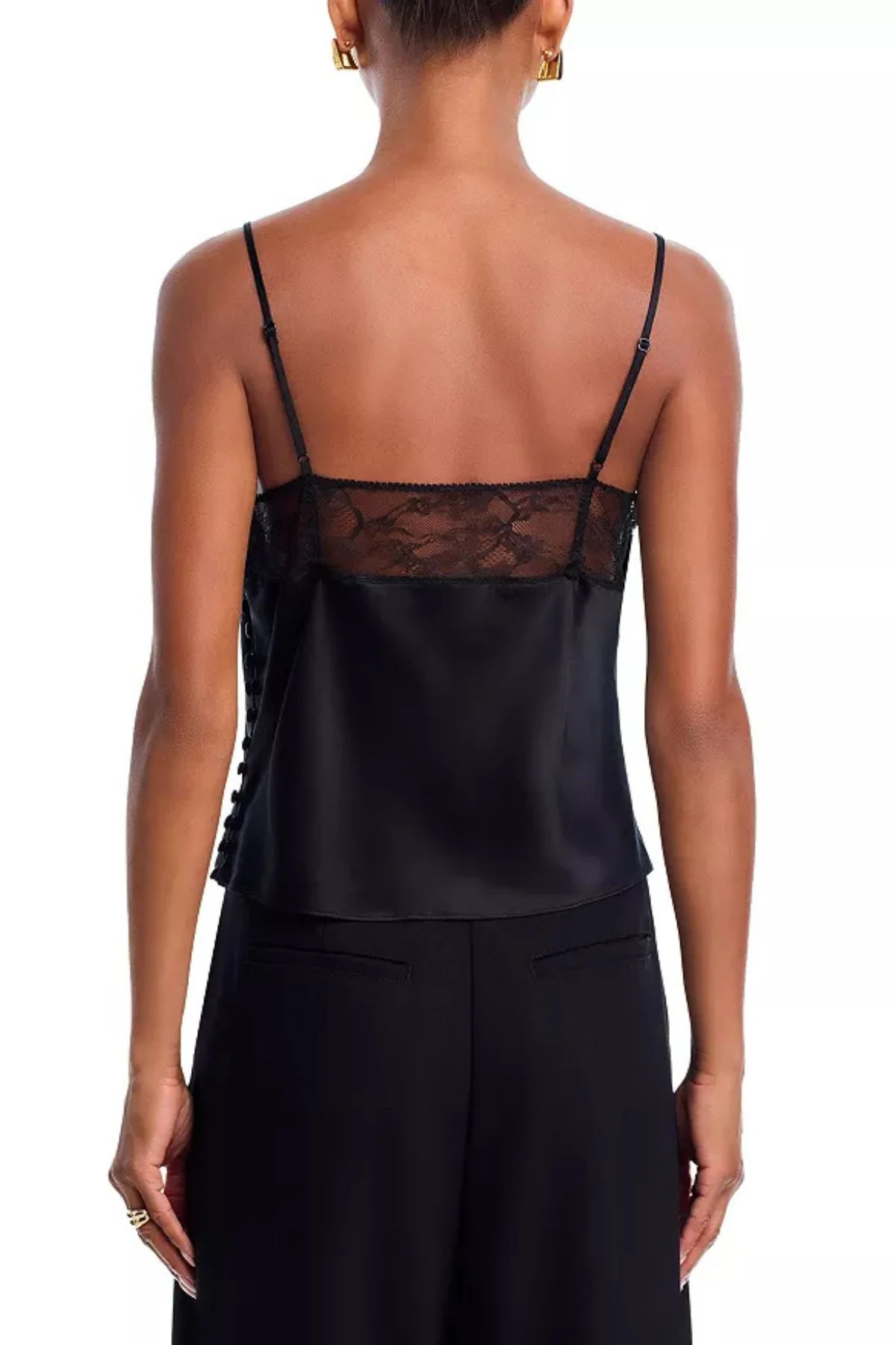 Frame Denim The Lace Inset Cami - Black - Image 2