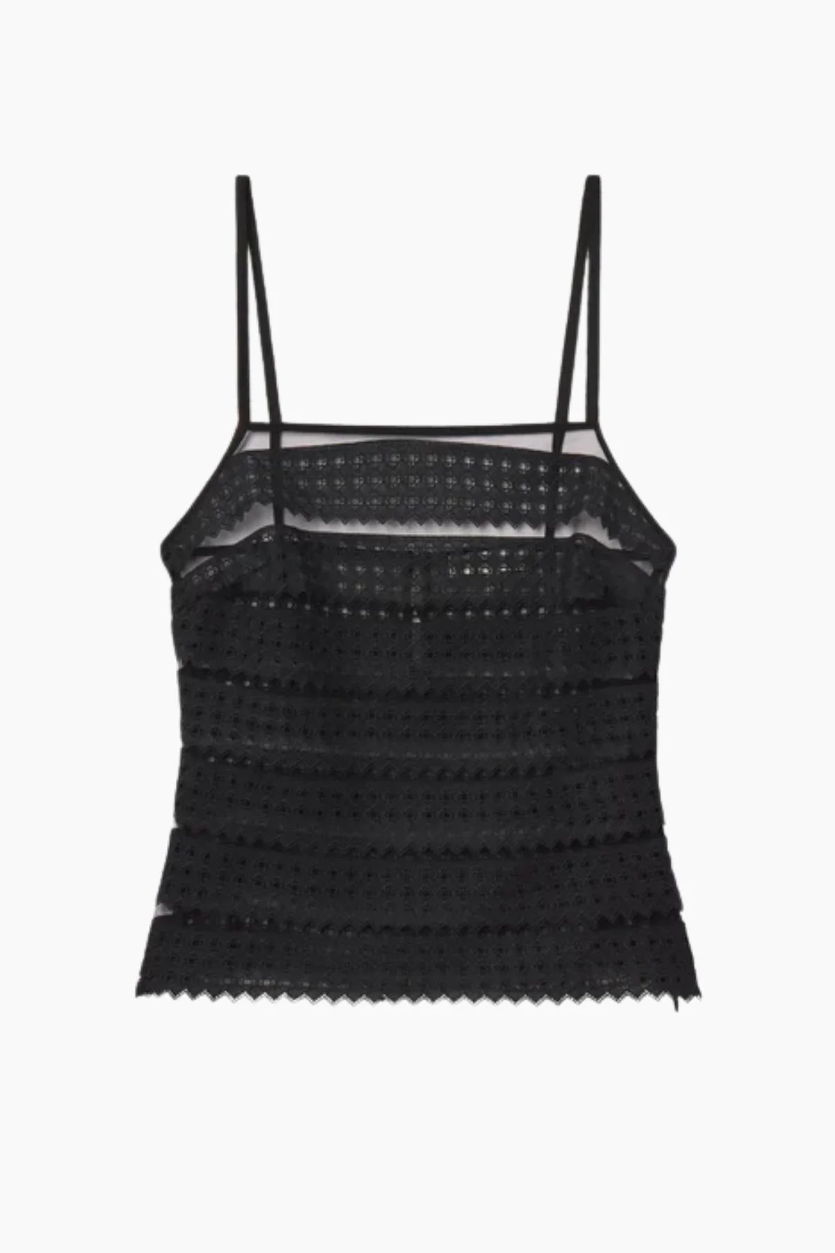 Frame Denim Lattice Crochet Cami - Black
