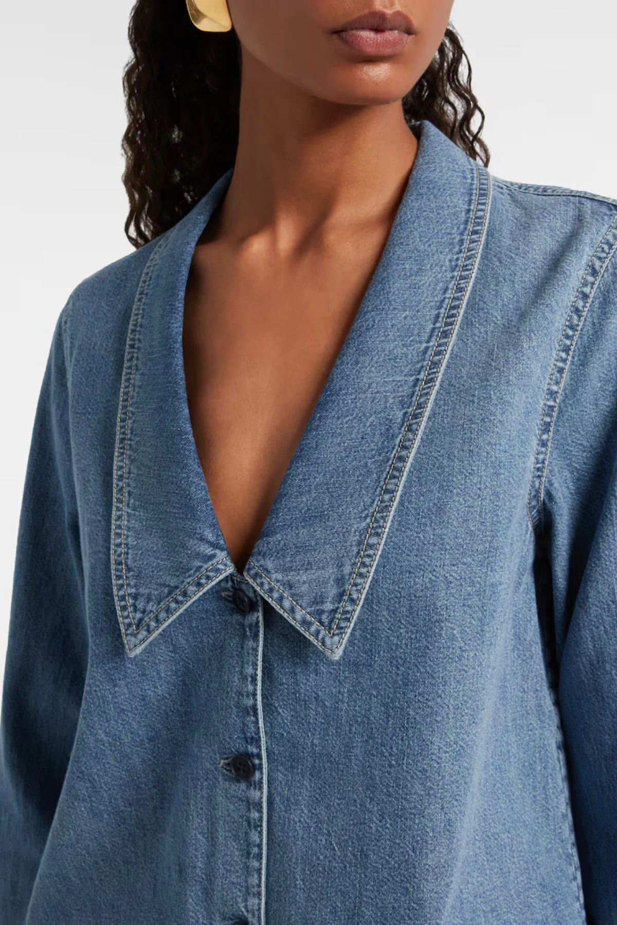 Frame Denim The Low Collar Shirt - Confessional - Image 4